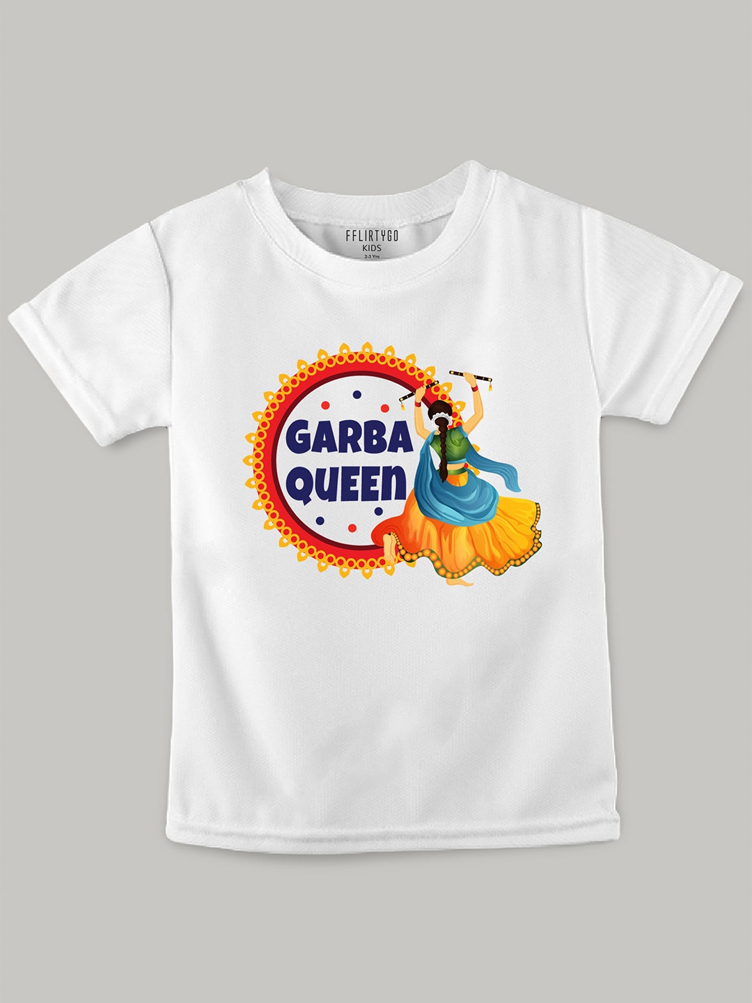 

FFLIRTYGO Kids Typography Printed Cotton T-Shirt, White