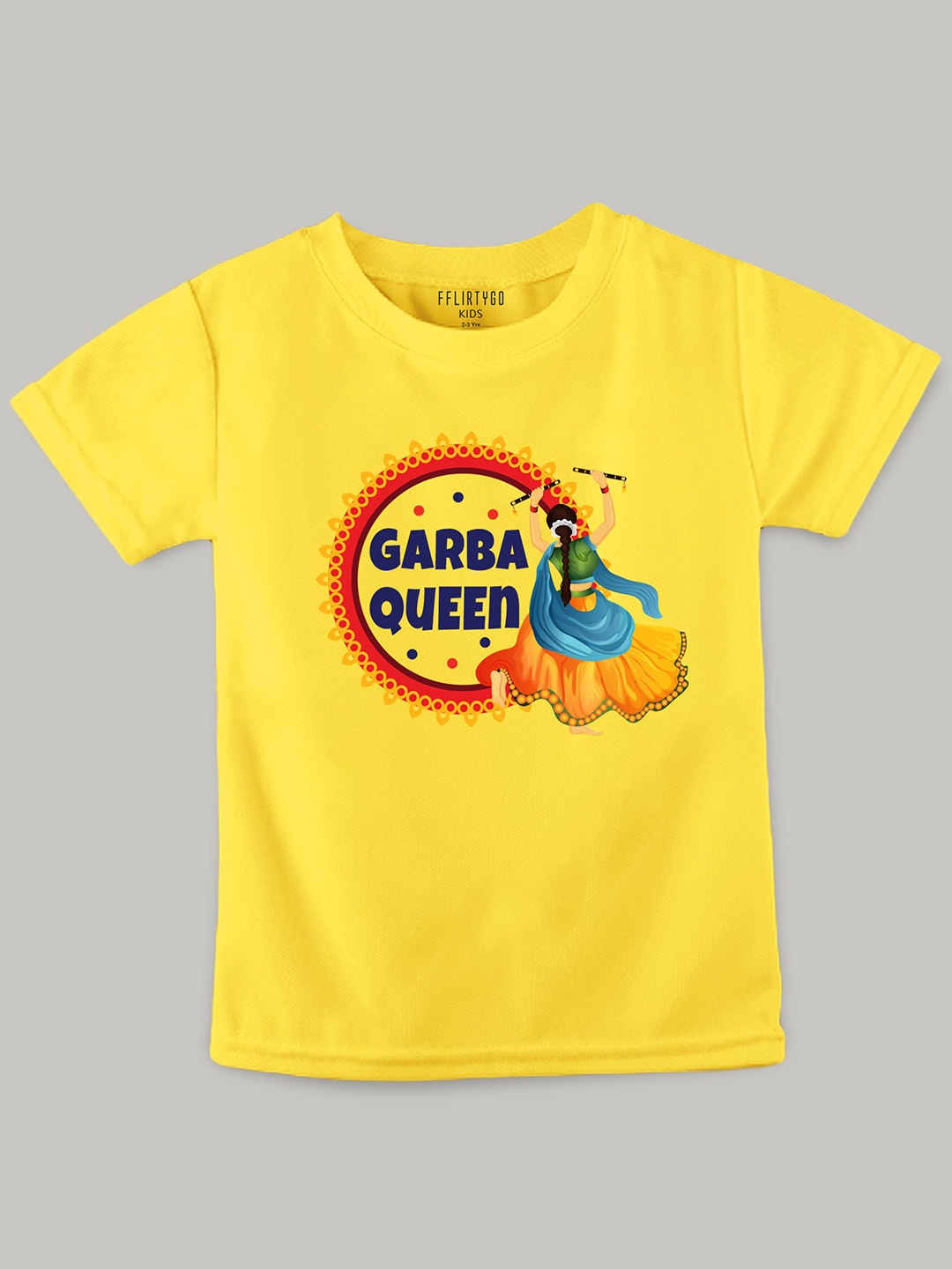 

FFLIRTYGO Kids Typography Printed Cotton T-Shirt, Yellow