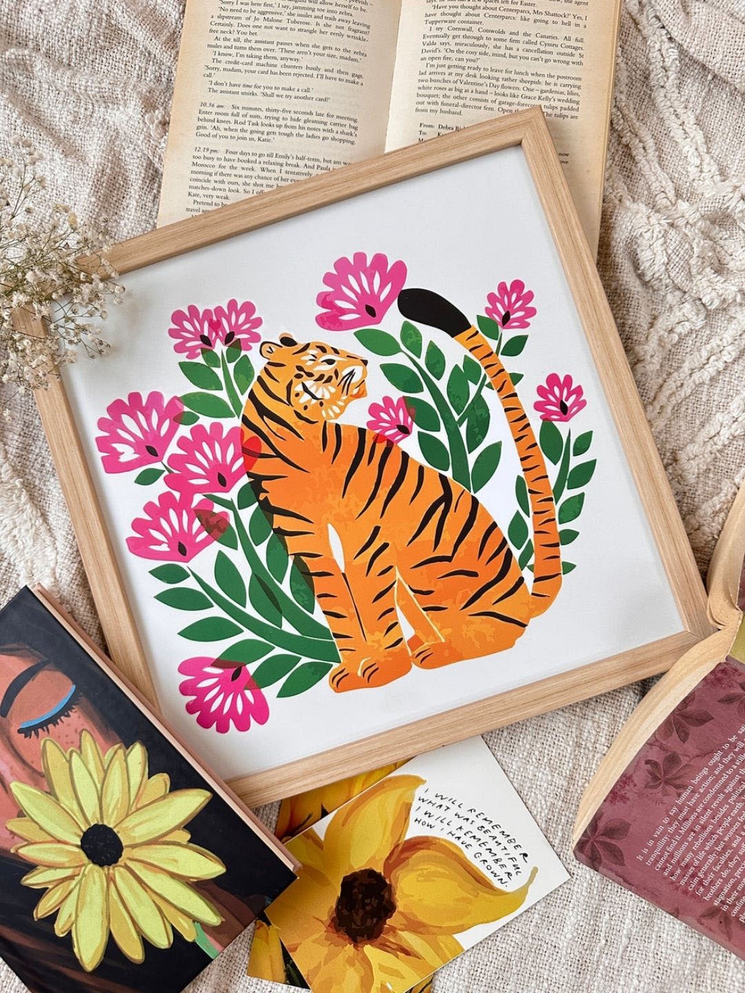 

HYPPY Pink & Green Floral Painting Framed Wall Art