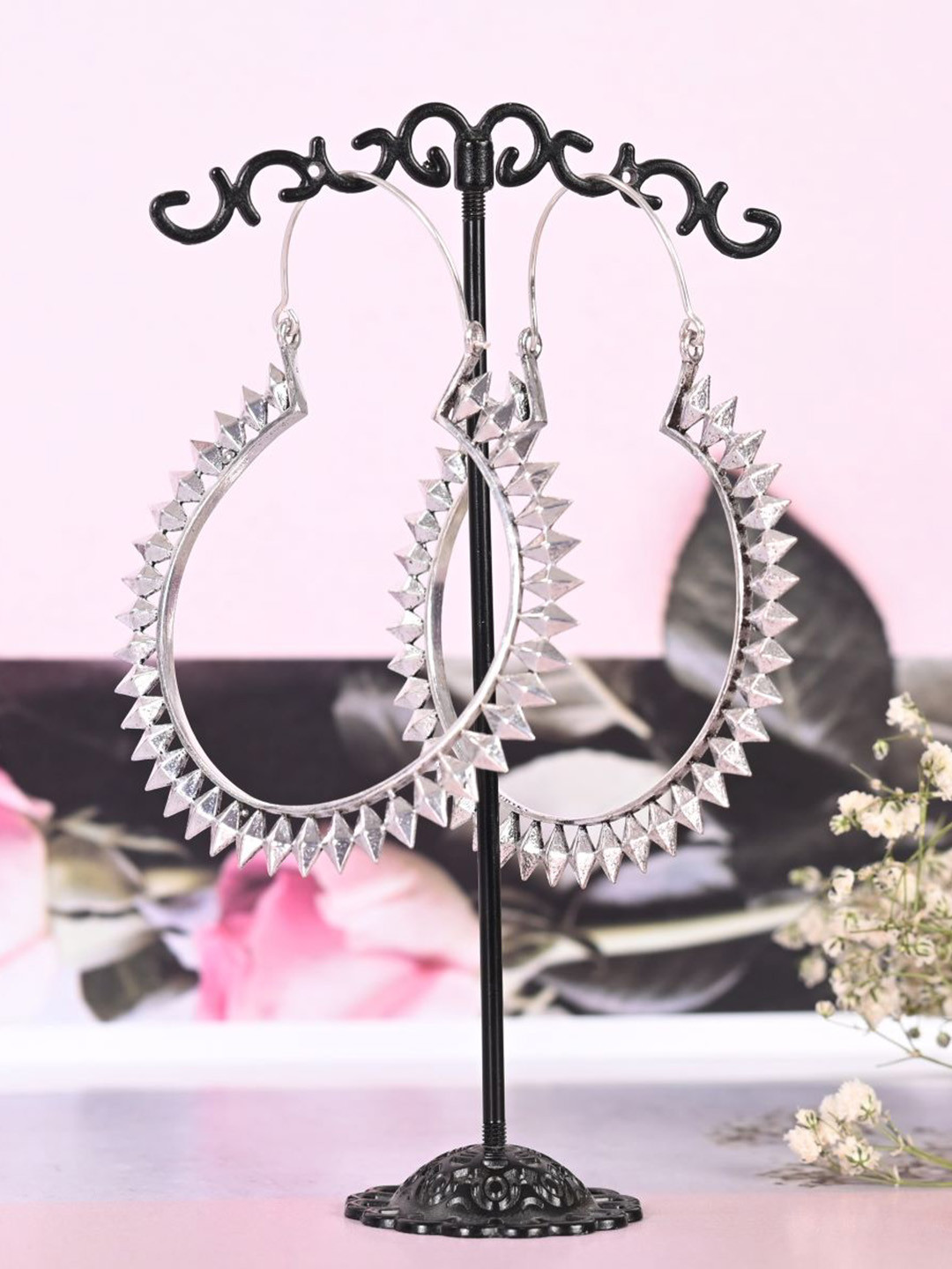 

NVR Silver-Plated Circular Hoop Earrings