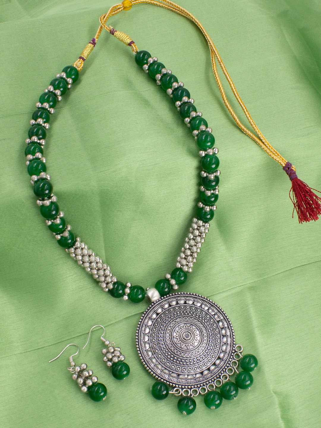 

PRIVIU Oxidised Silver-Plated Jewellery Set