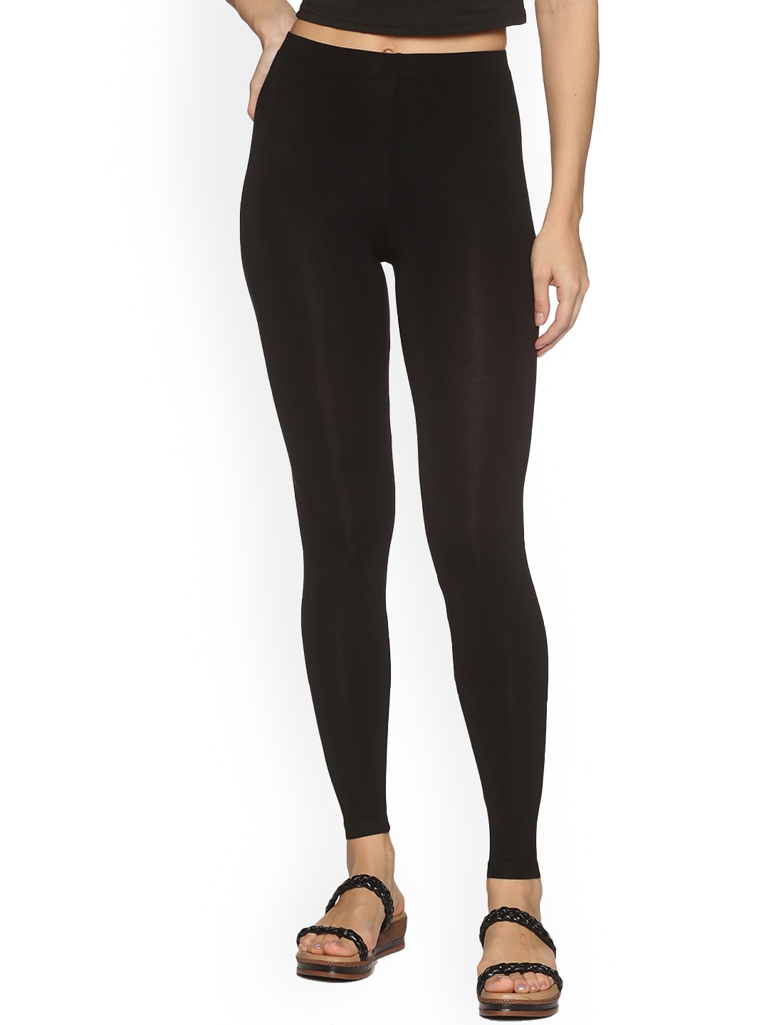 

HAY Mid-Rise Ankle-Length Leggings, Black