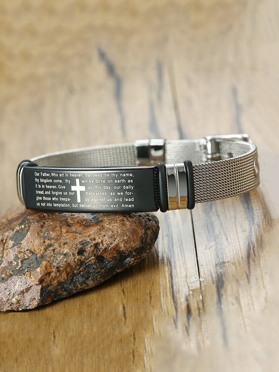 

WROGN Men Silver-Plated Wraparound Bracelet