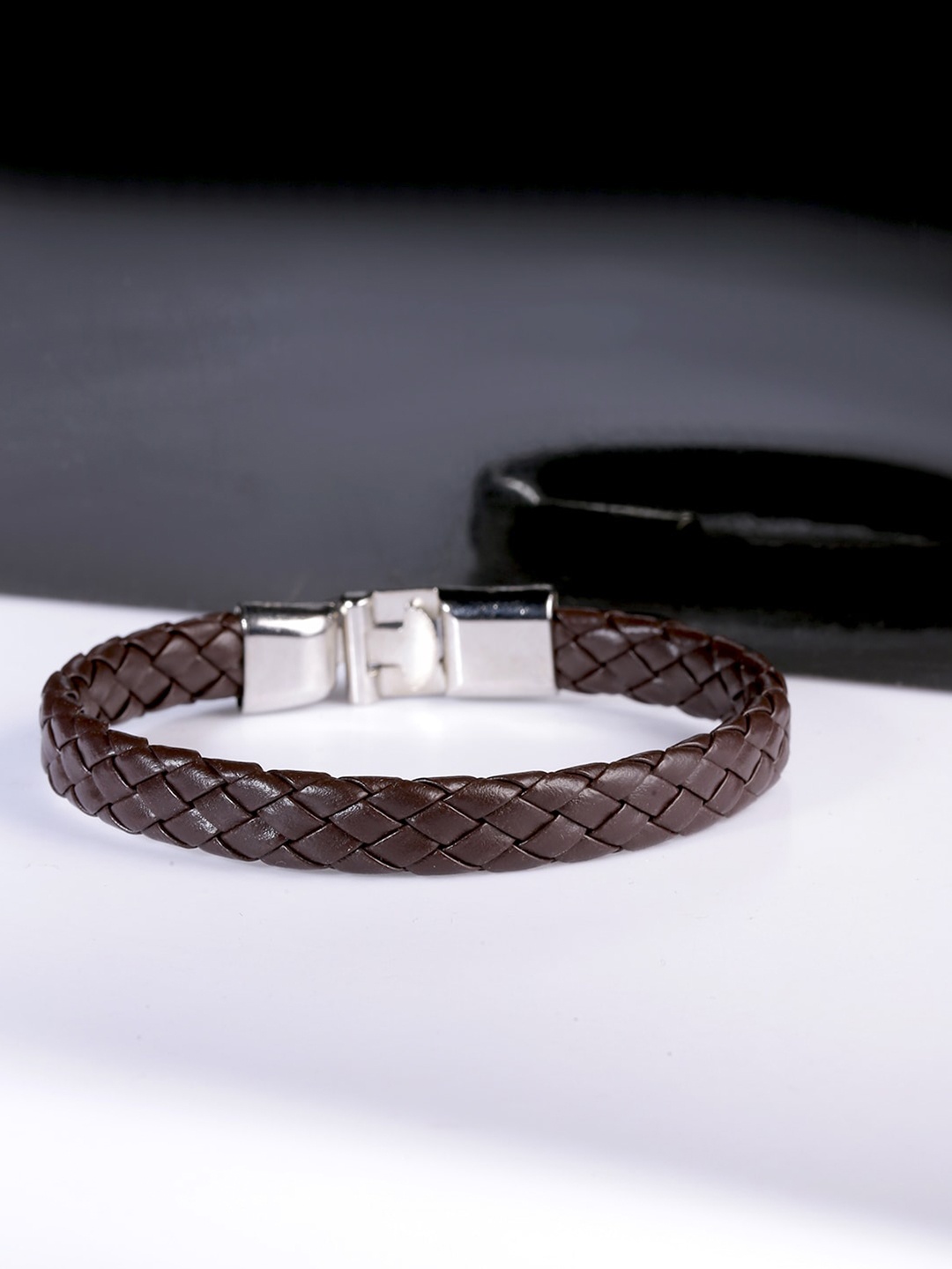 

WROGN Men Leather Wraparound Bracelet, Brown