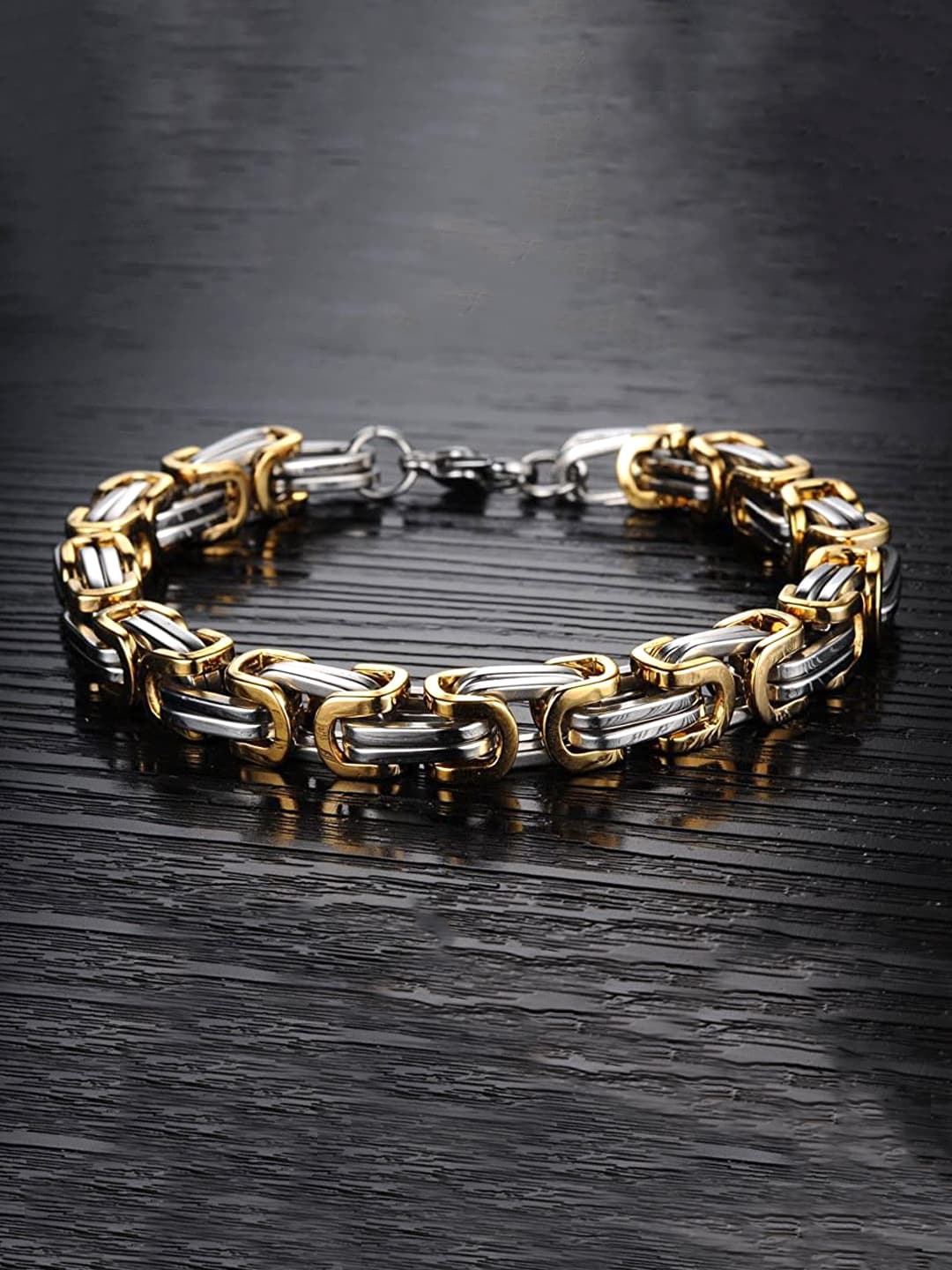 

WROGN Men Rhodium-Plated Link Bracelet, Silver