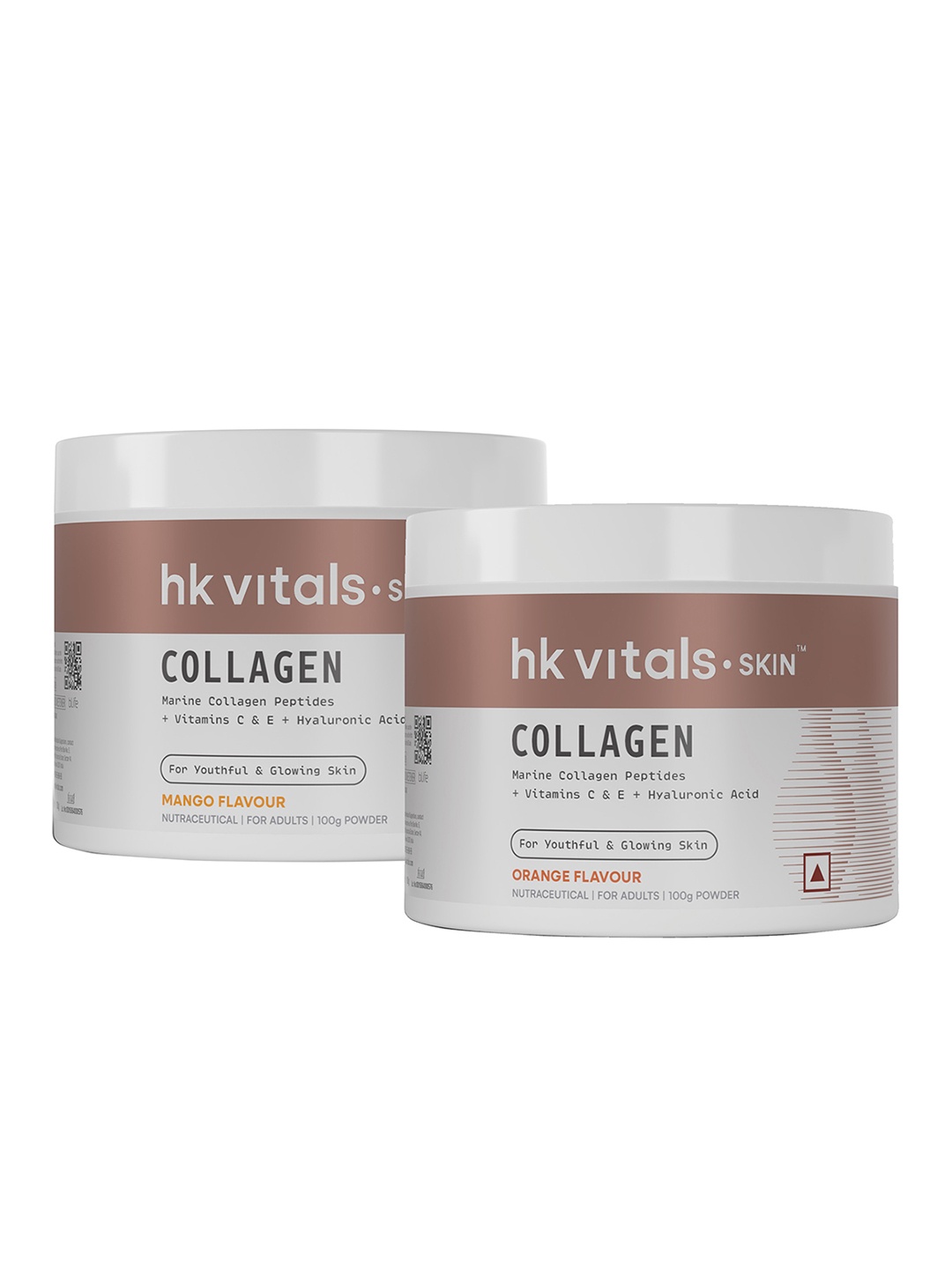 

HK VITALS Set Of 2 Skin Radiance Collagen Powder - Orange & Mango Flavour - 100g Each, Multi