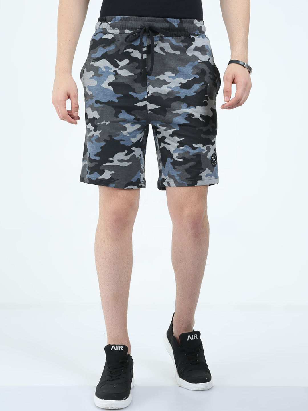 

Masculino Latino Plus Men Camouflage Printed Cotton Shorts, Black