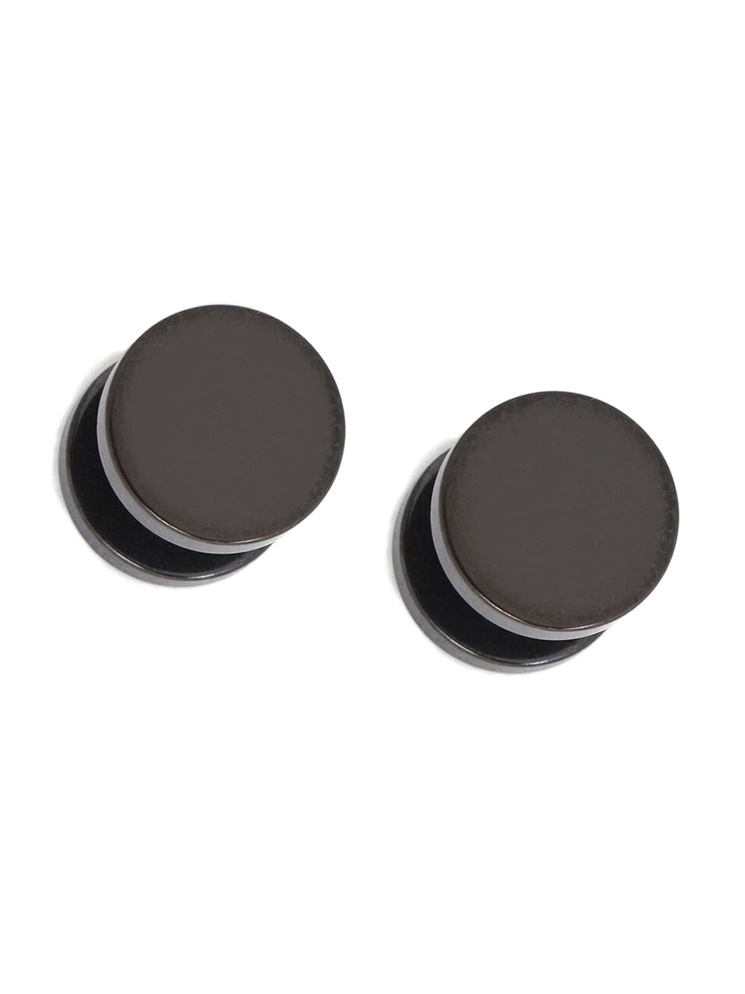 

WROGN Set Of 2 Circular Studs Earrings, Black