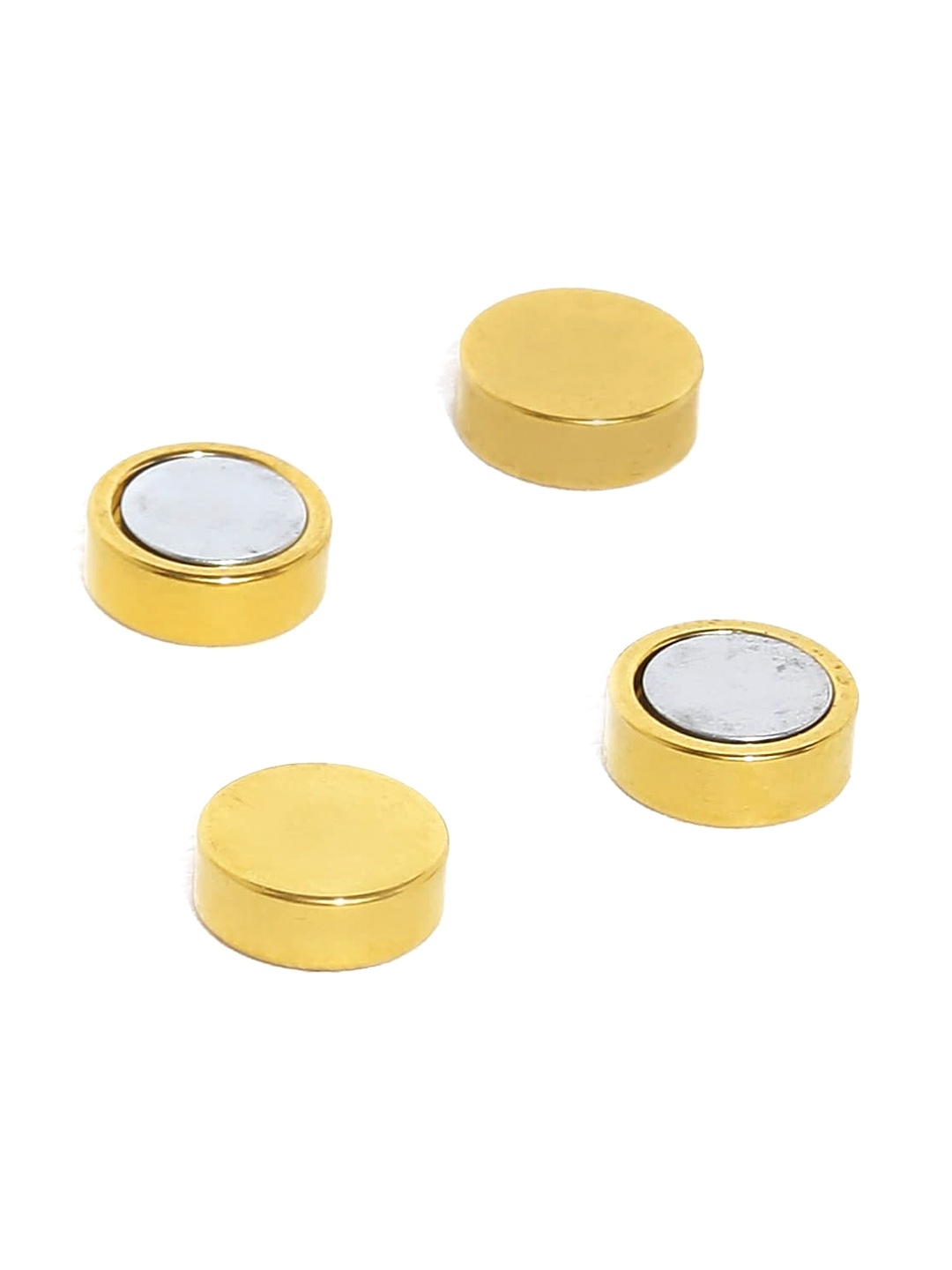 

WROGN Men Gold-Plated Stainless Steel Circular Magnetic No Piercing Studs