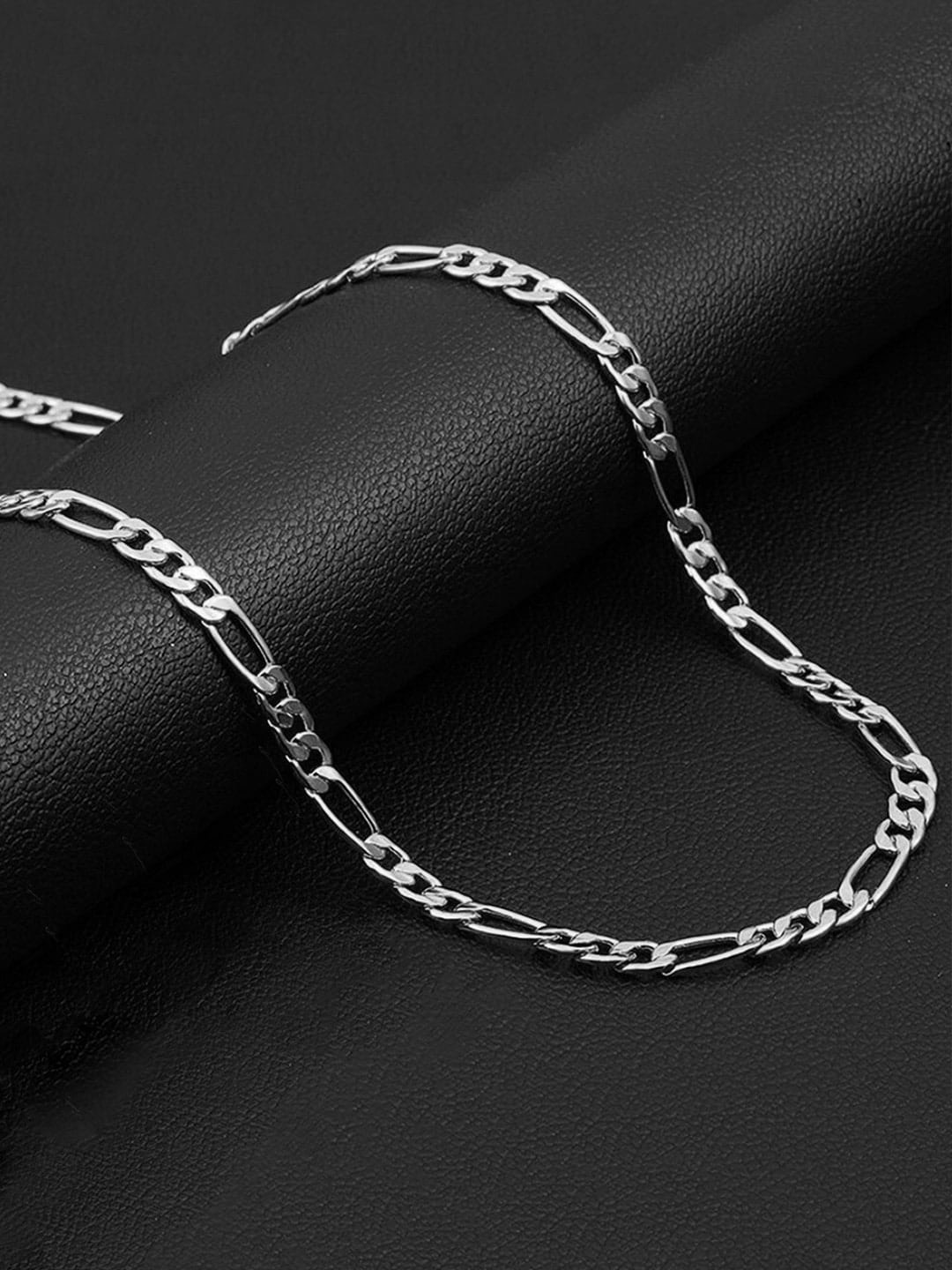 

WROGN Men Rhodium Plated Stainless Steel Chain, Silver