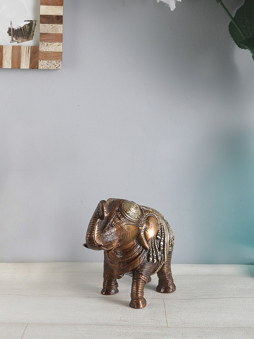 

Two Moustaches Brown Elephant Showpieces