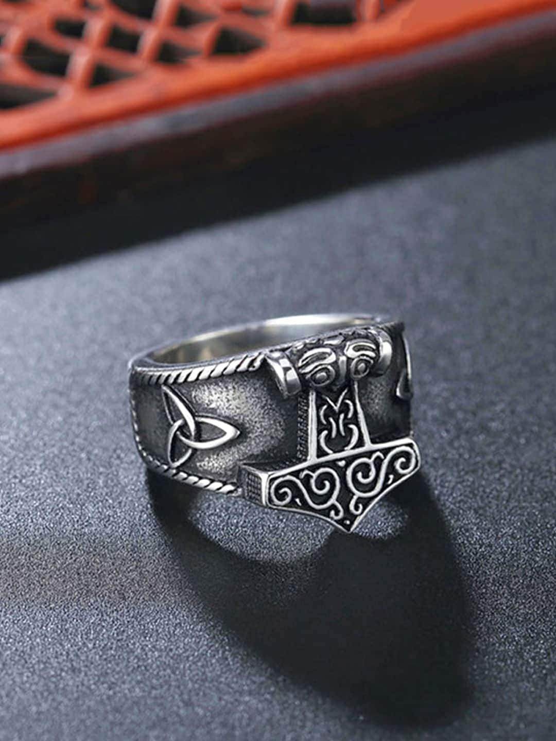 

WROGN Men Stainless Steel Finger Ring, Silver