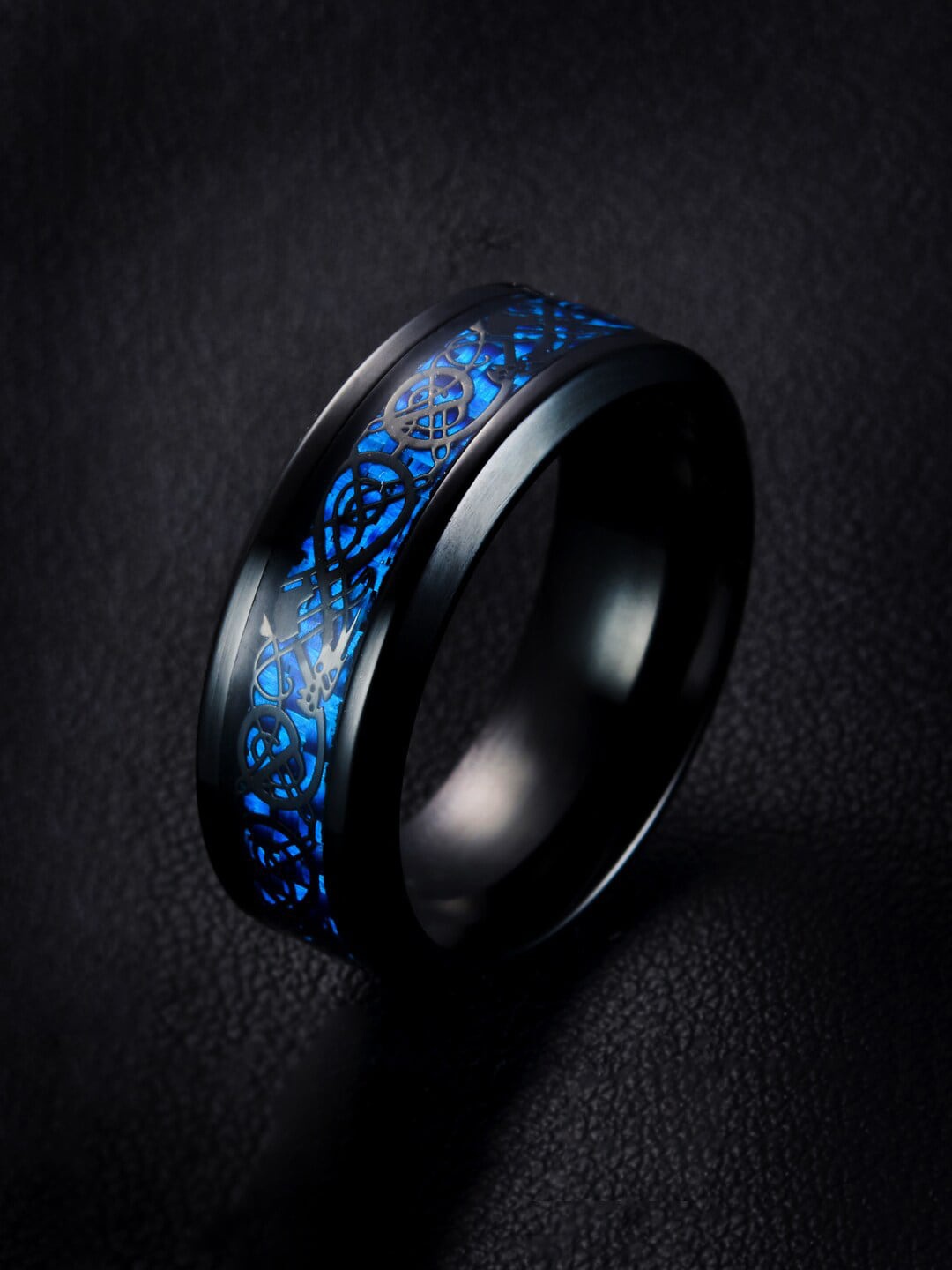 

WROGN Men Stainless Steel Band Finger Ring, Blue