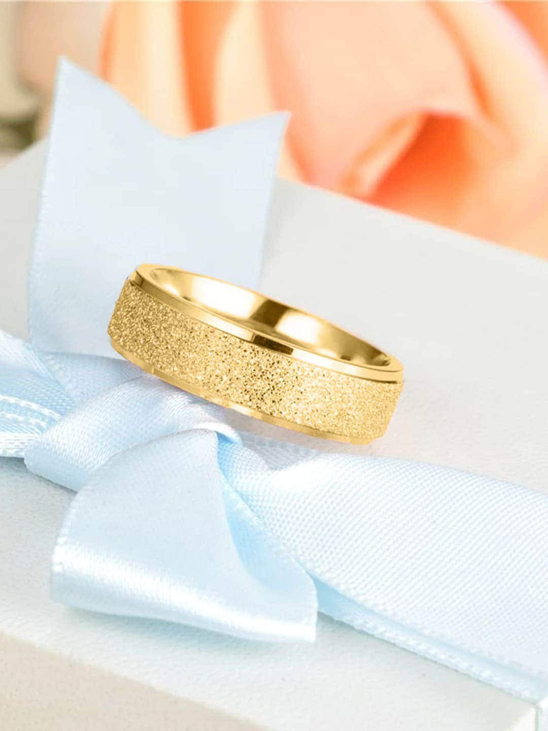 

WROGN Men Gold-Plated Stainless Steel Band Finger Ring