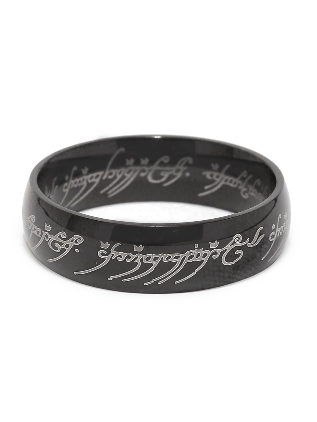 

WROGN Men Stainless Steel Band Finger Ring, Black