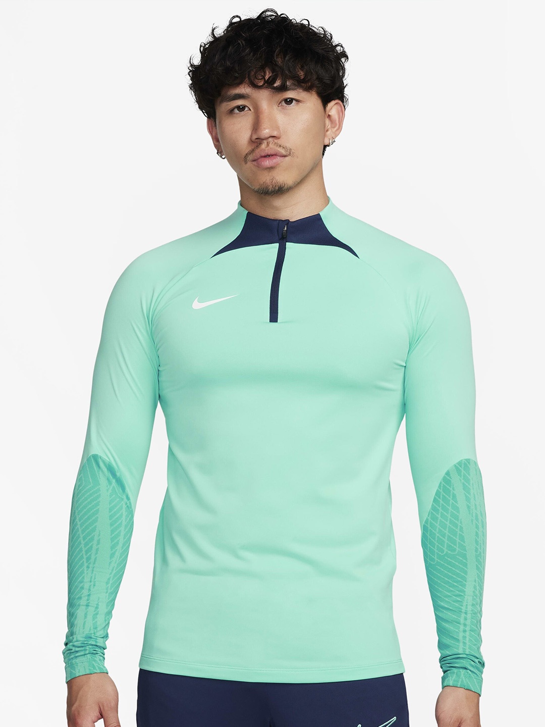 

Nike Dri-FIT Strike Slim-Fit Soccer Drill High Neck T-shirt, Blue