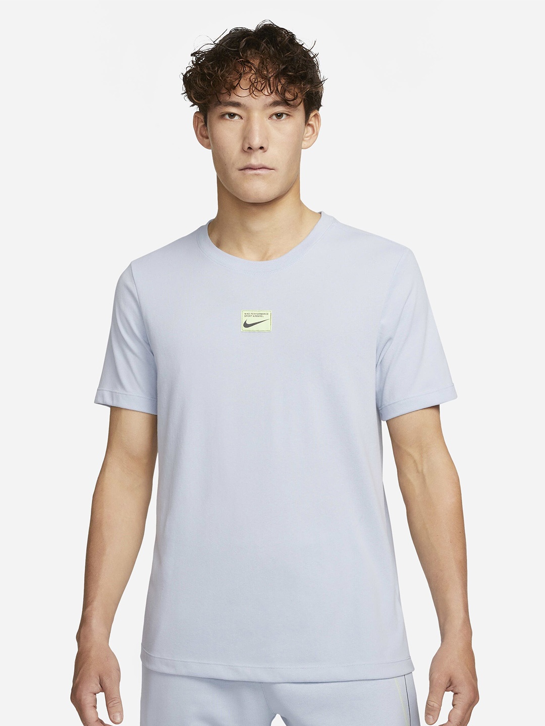 

Nike Brand Logo Printed Dri-FIT Round Neck Fitness Sports T-Shirt, Blue