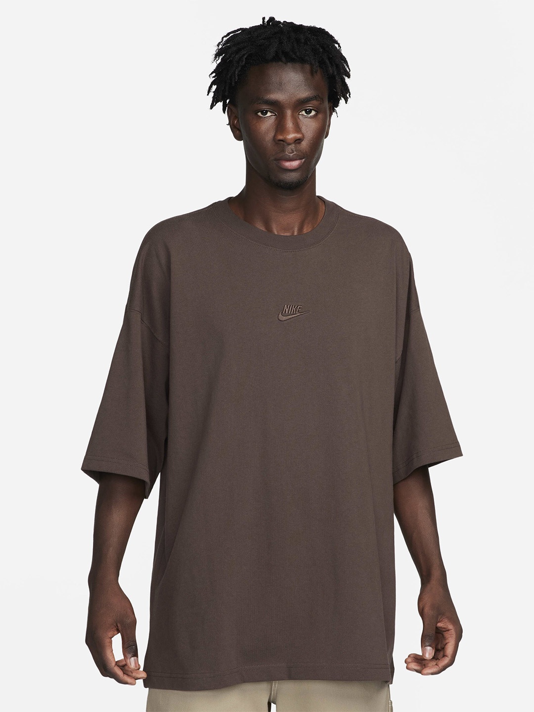 

Nike Sportswear Pure Cotton Oversized T-Shirt, Brown