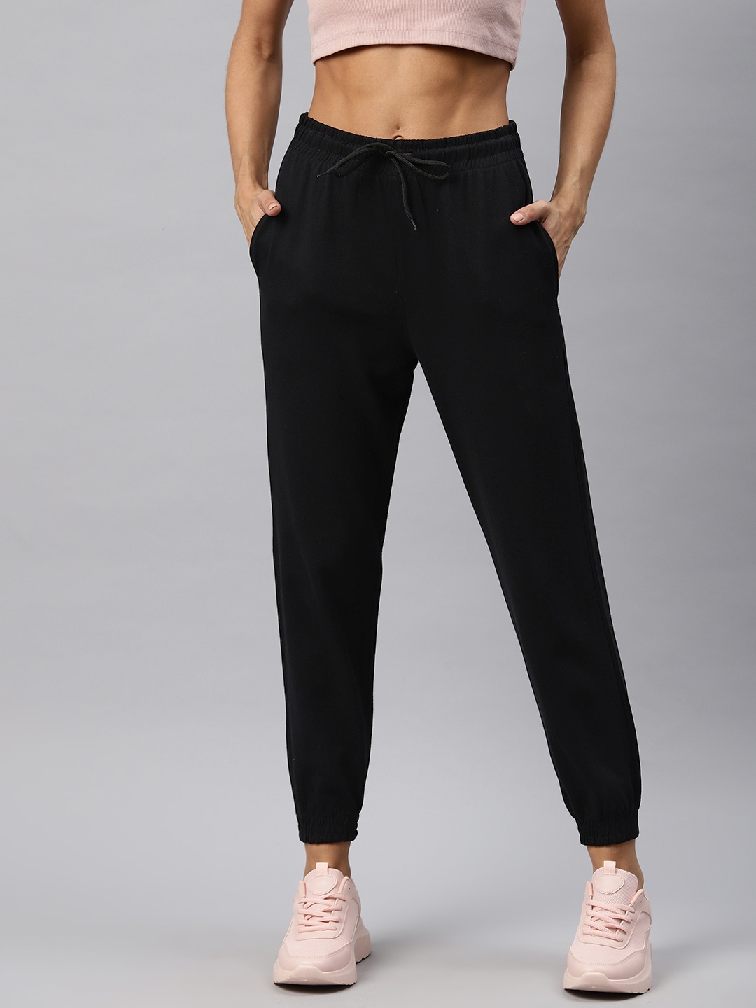 

Laabha Women Solid Joggers, Black