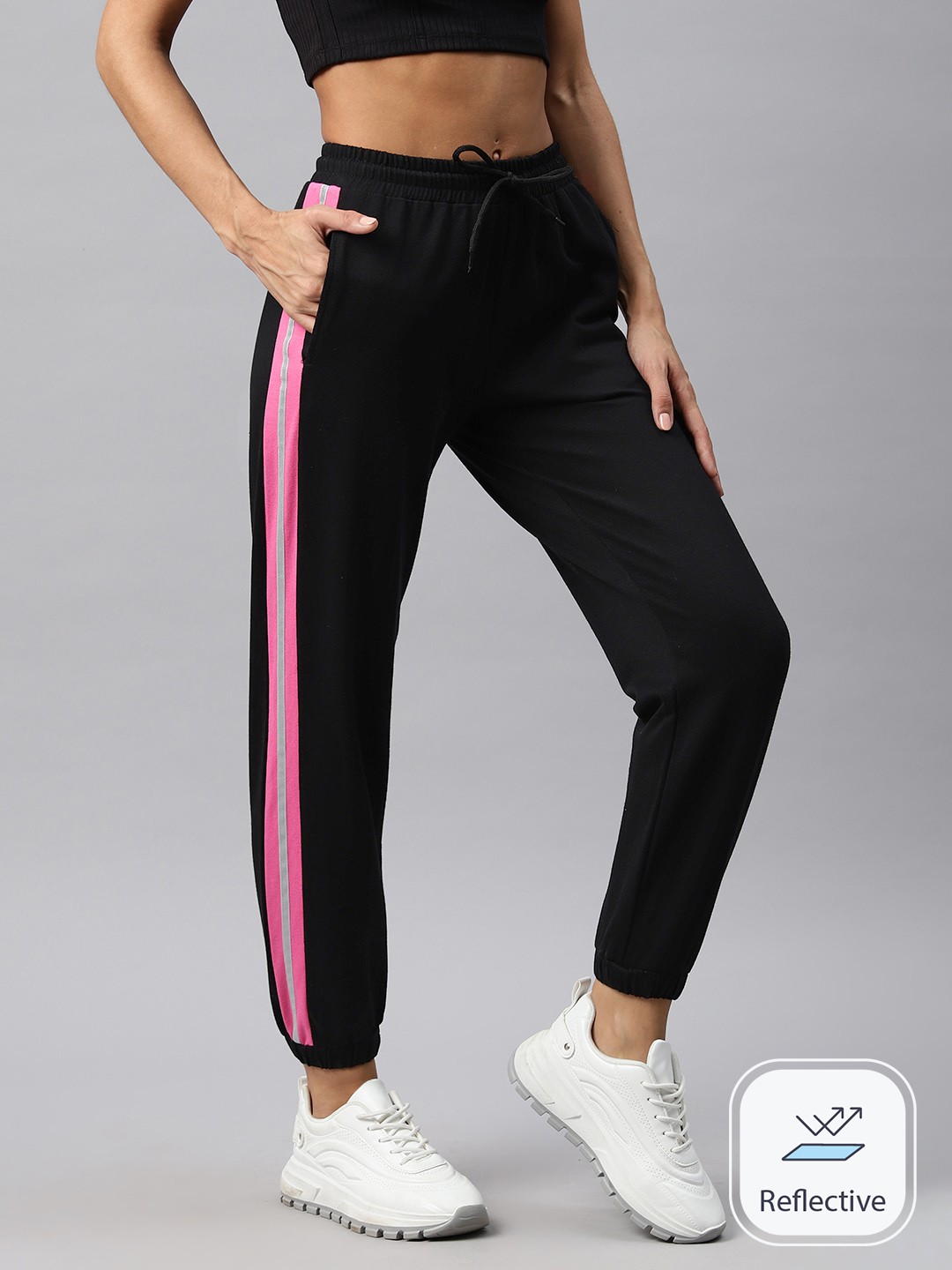 

Laabha Women Solid Joggers, Black