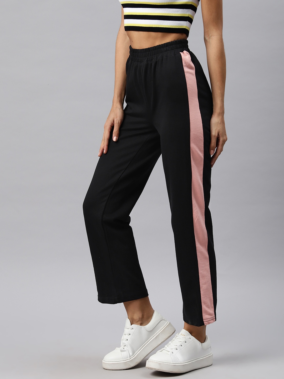 

Laabha Women Solid Track Pants, Black