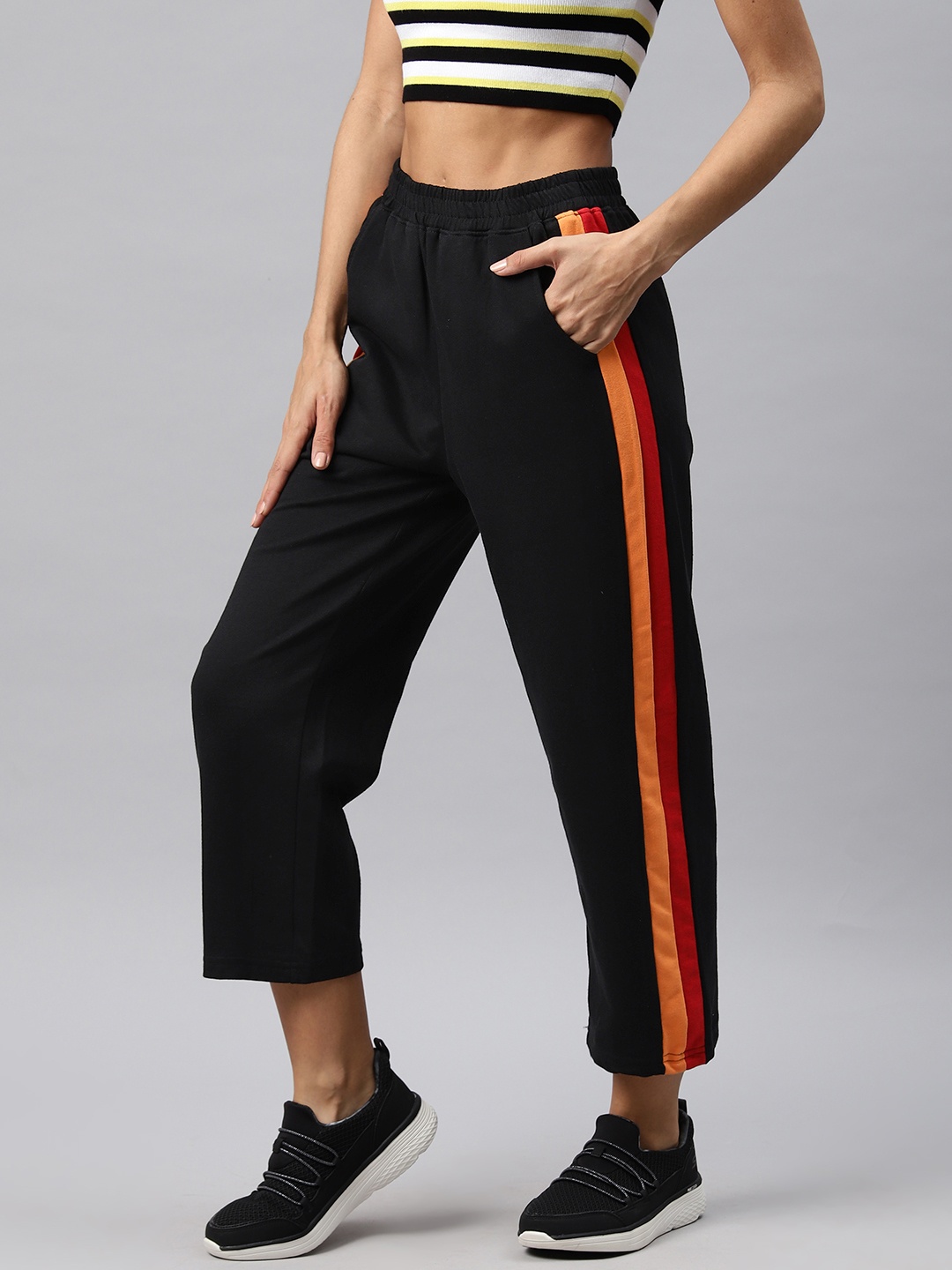 

Laabha Women Solid Track Pants, Black