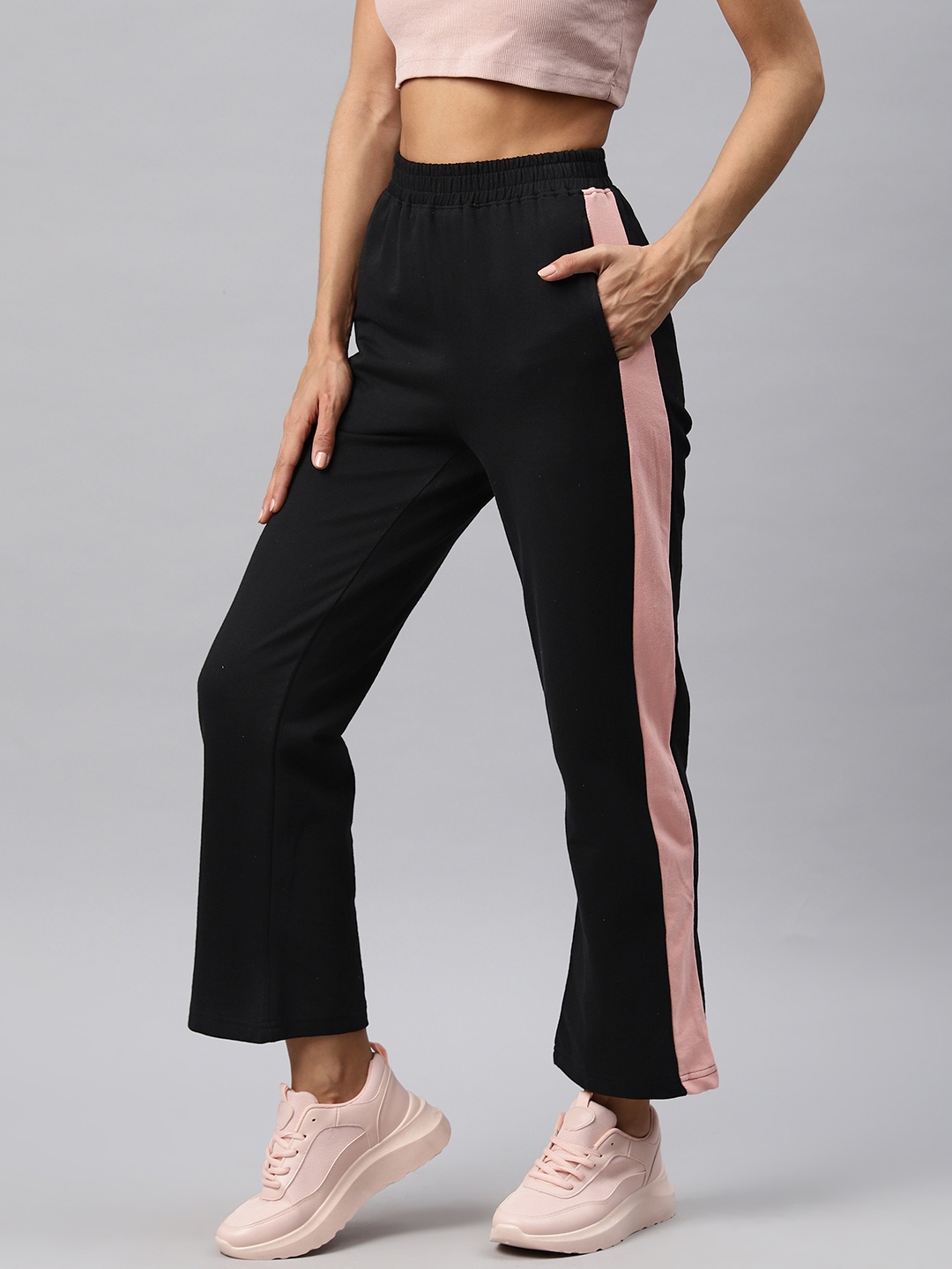 

Laabha Women Solid Track Pants, Black