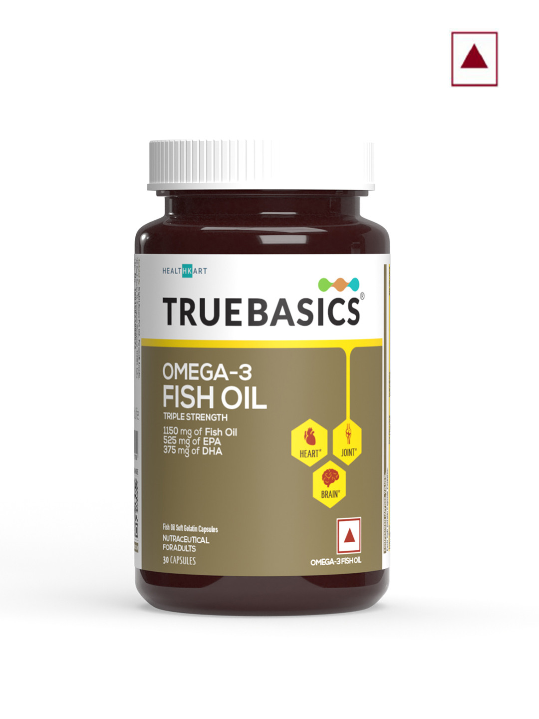 

TrueBasics Lead Free Omega 3 Fish Oil Soft Gelatin Capsules For Heart & Brain- 30 Capsules, Green