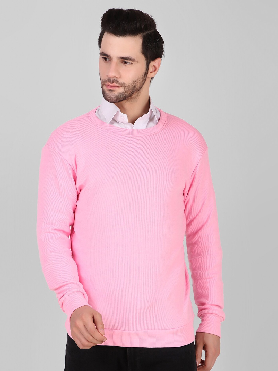 

DIAZ Round Neck Cotton Sweatshirt, Pink