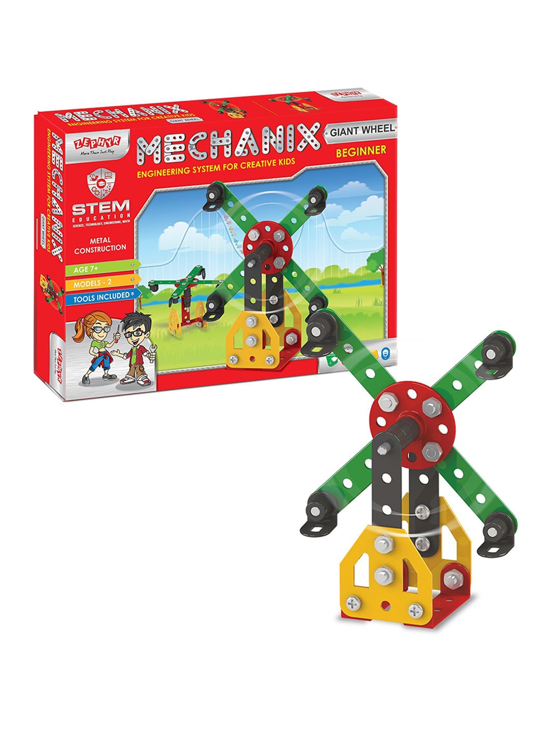 

Mechanix Zephyr Giant Wheel Beginner Metal Construction Toys, Green