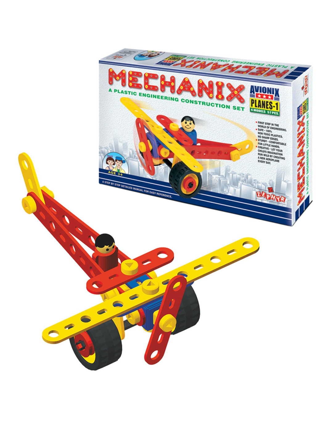 

Mechanix Zephyr Plastic Planes Construction Toy, Red