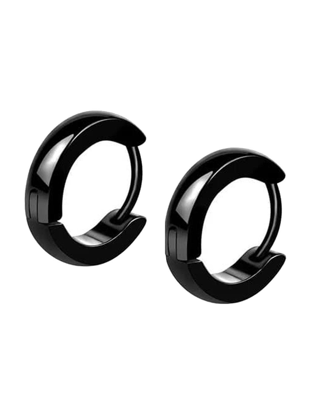 

KRYSTALZ Stainless Steel Oval Hoop Earrings, Black