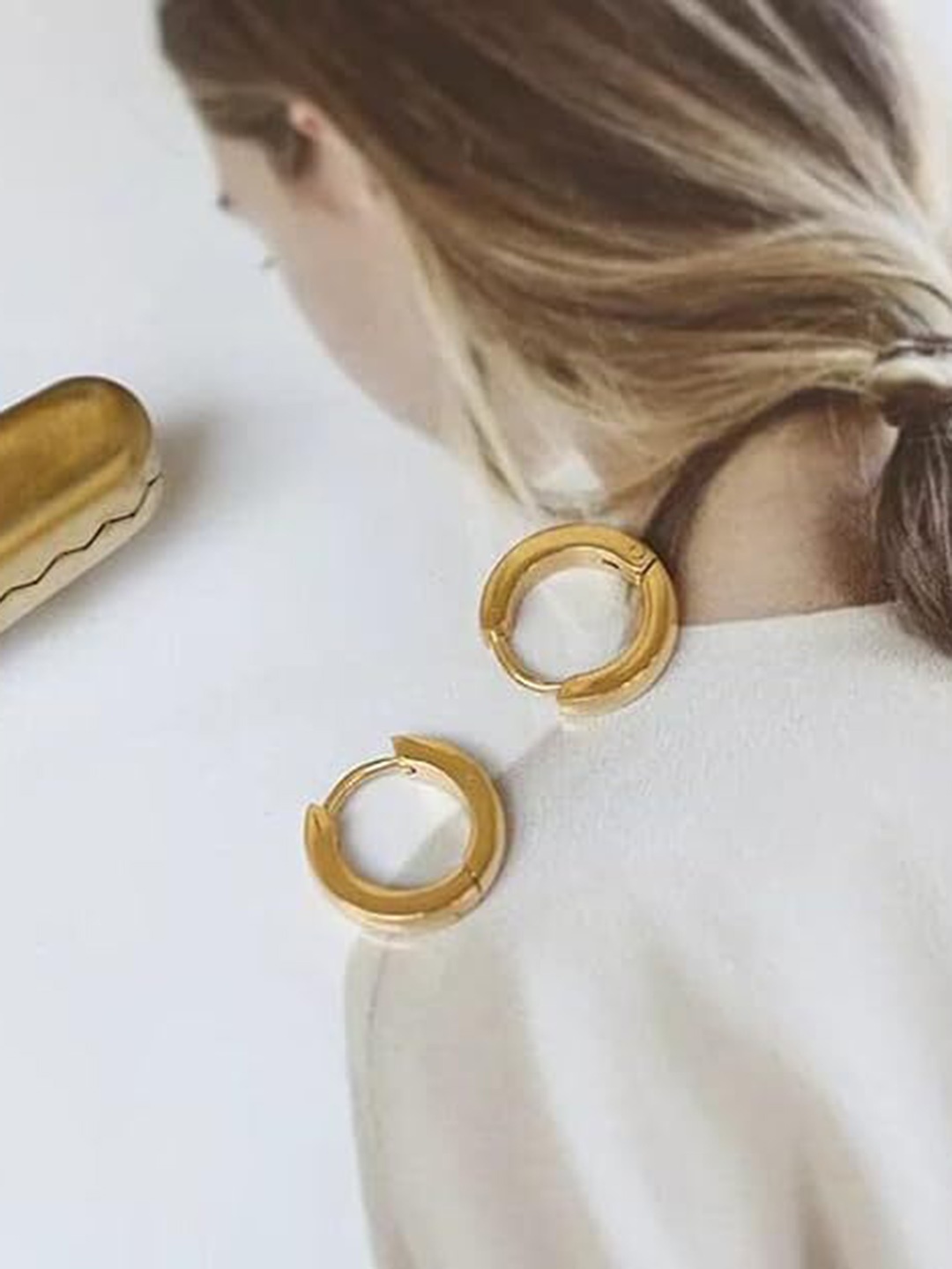 

KRYSTALZ Gold-Plated Stainless Steel Hoop Earrings