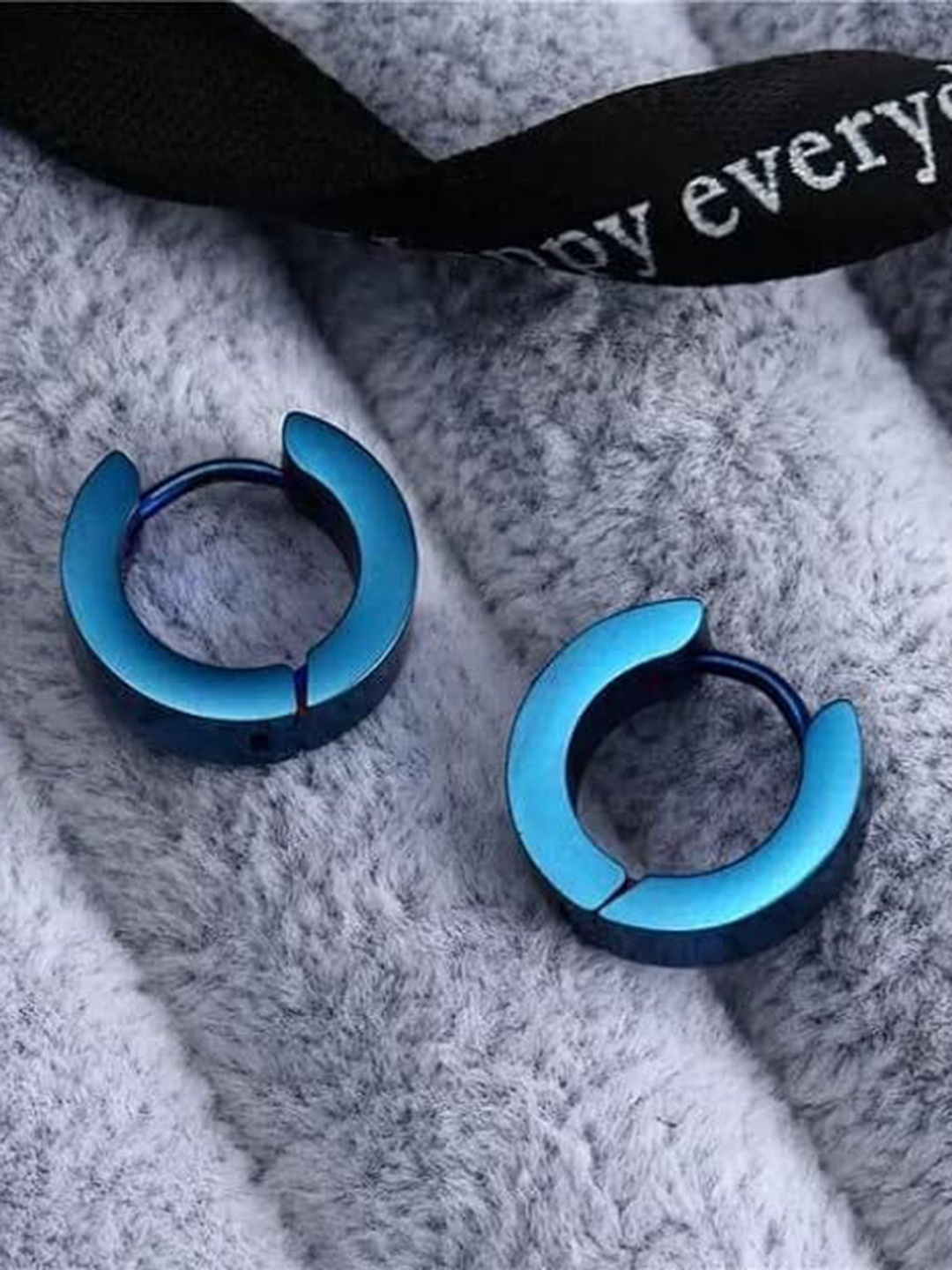 

KRYSTALZ Stainless Steel Circular Hoop Earrings, Blue