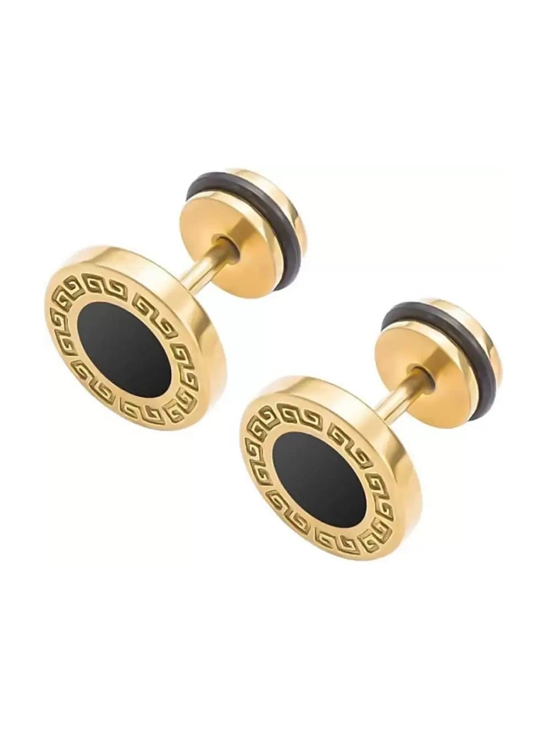 

KRYSTALZ Set Of 2 Circular Studs Earrings, Gold