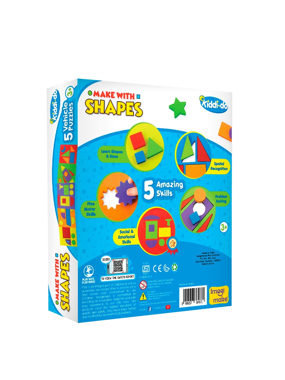 

Imagimake Make With Shapes 5 Vehicles Puzzles Infant and Pre-School Toys, Yellow