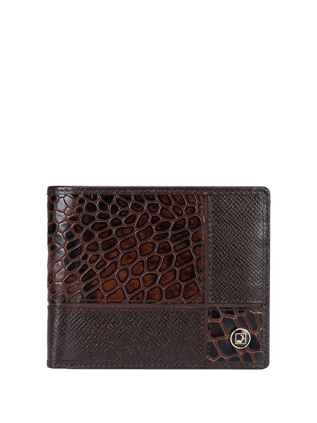 

Da Milano Abstract Textured Leather Two Fold Wallet, Brown