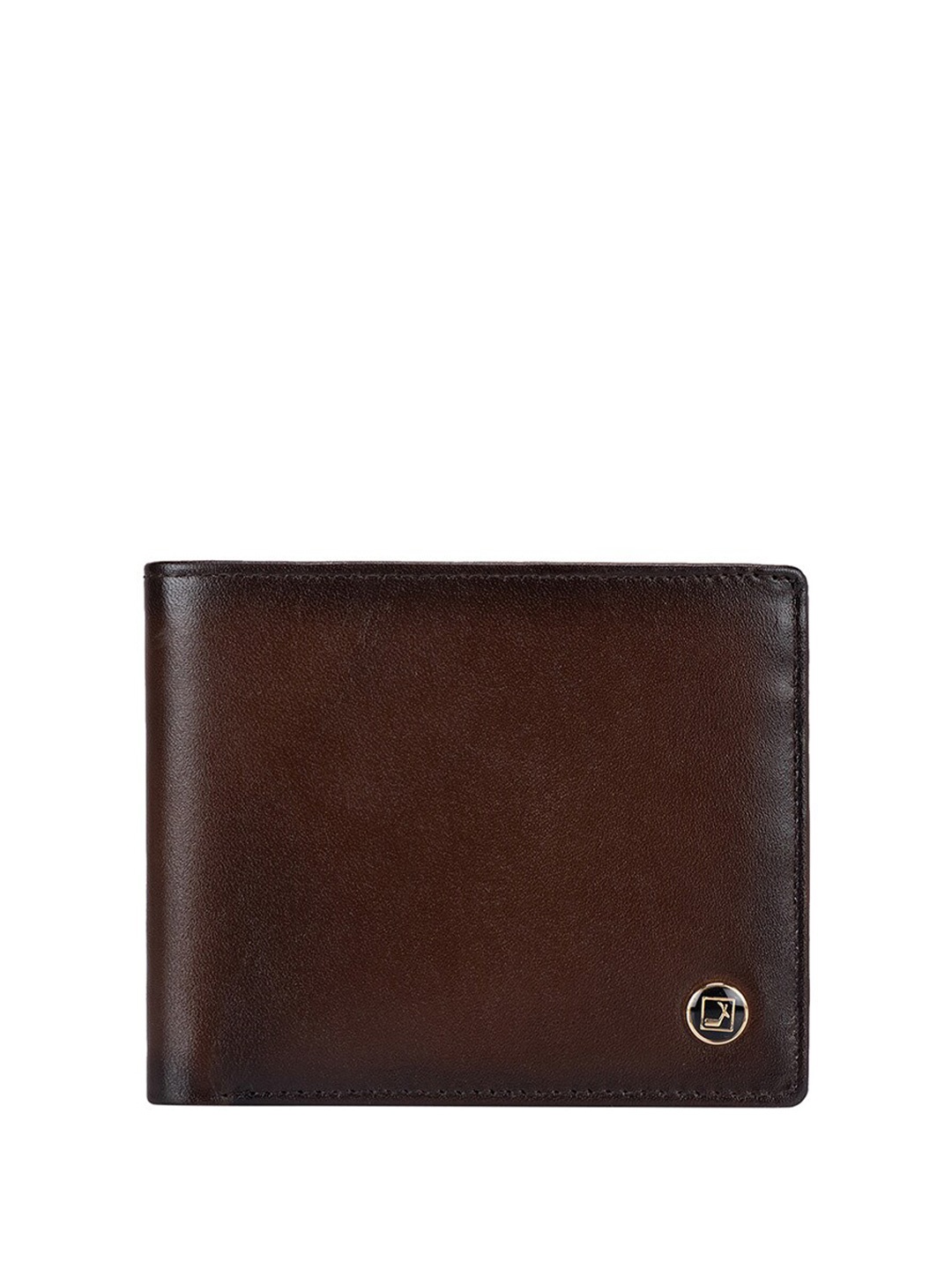 

Da Milano Men Textured Leather Two Fold Wallet, Brown