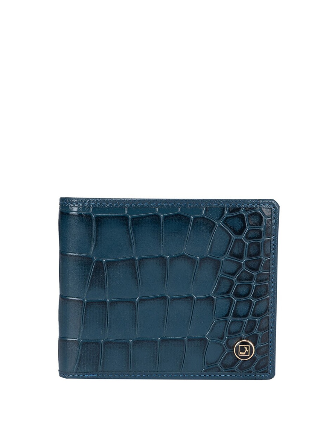 

Da Milano Textured Leather Two Fold Wallet, Blue