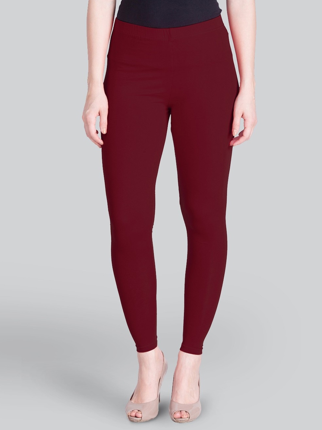 

LYRA Bio-Wash Ankle Length Leggings, Maroon
