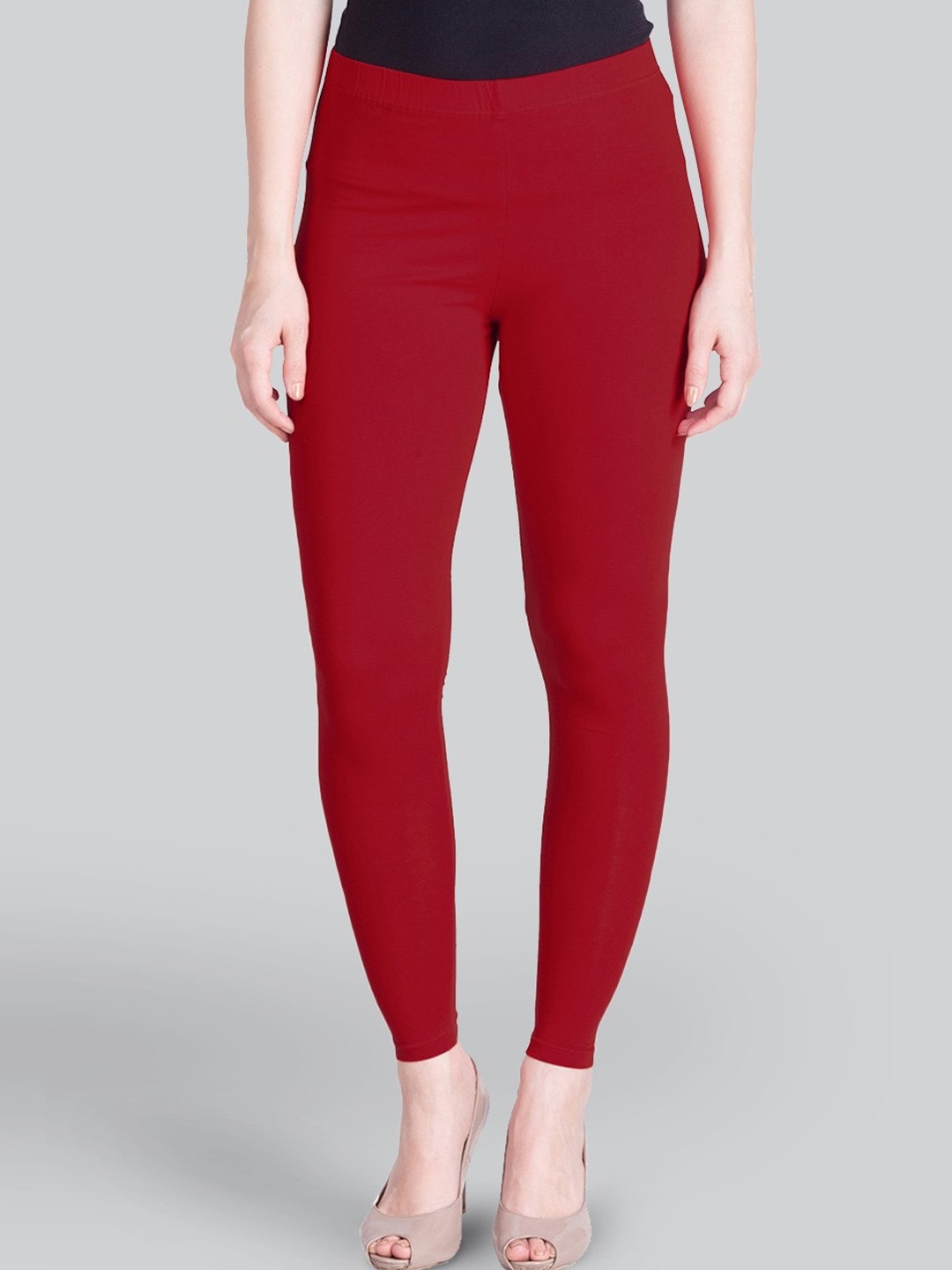 

LYRA Plus Fit Ankle Length Leggings, Red