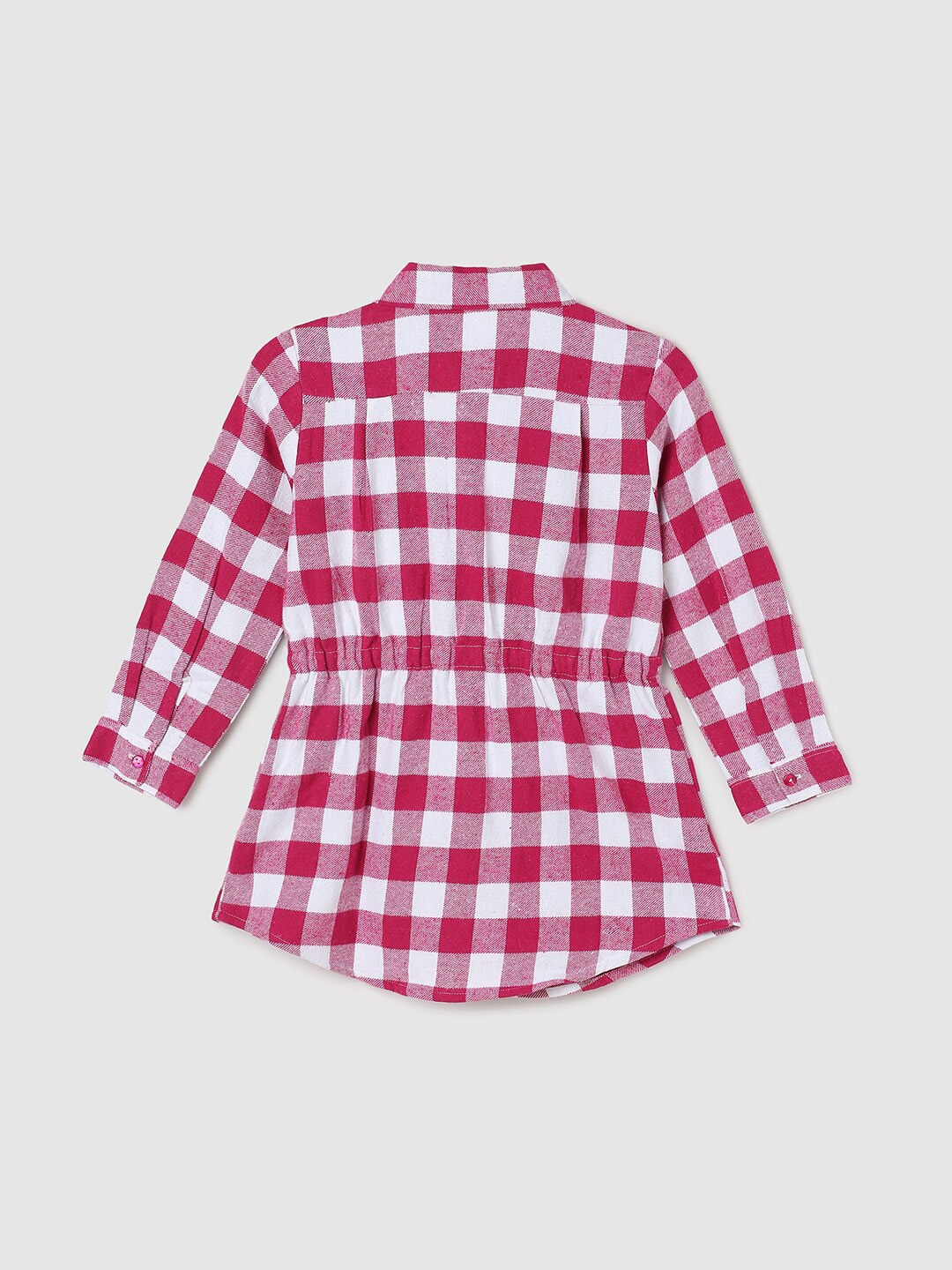 

max Girls Checked Shirt Dress, Pink