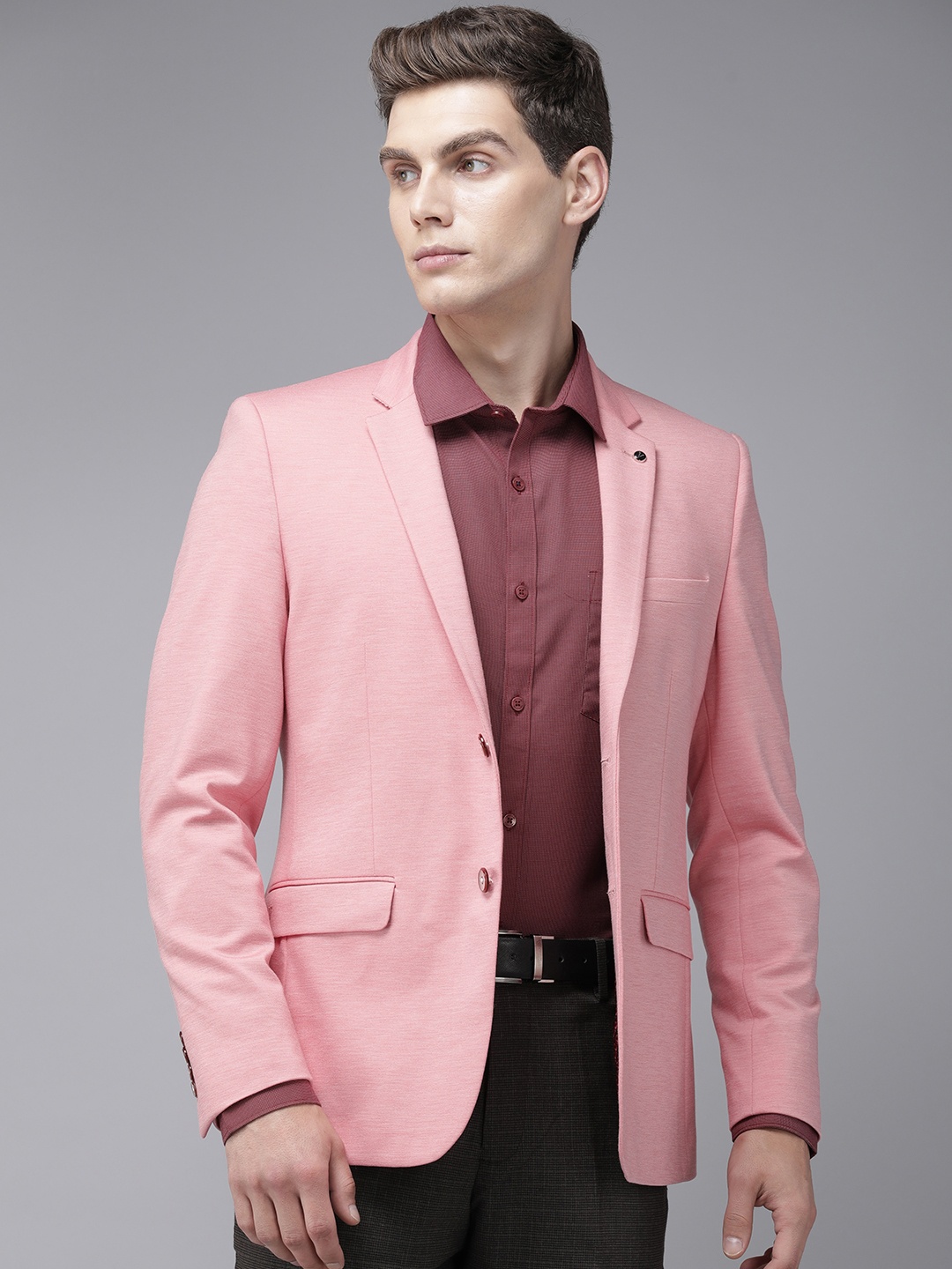 

Van Heusen Ultra Slim Fit Single-Breasted Formal Blazer, Pink