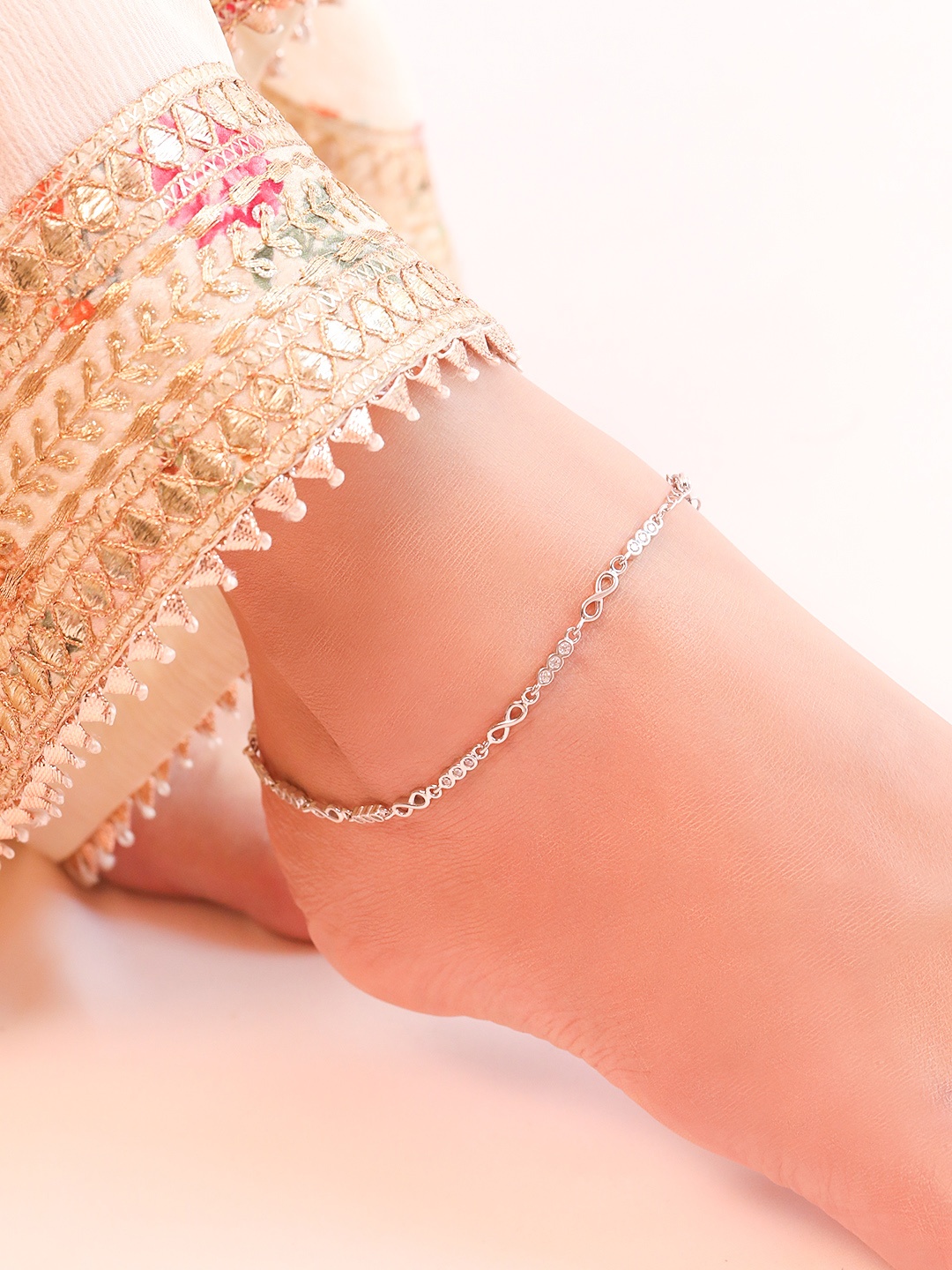 

Zavya Women Rhodium-Plated Sterling Silver Anklets