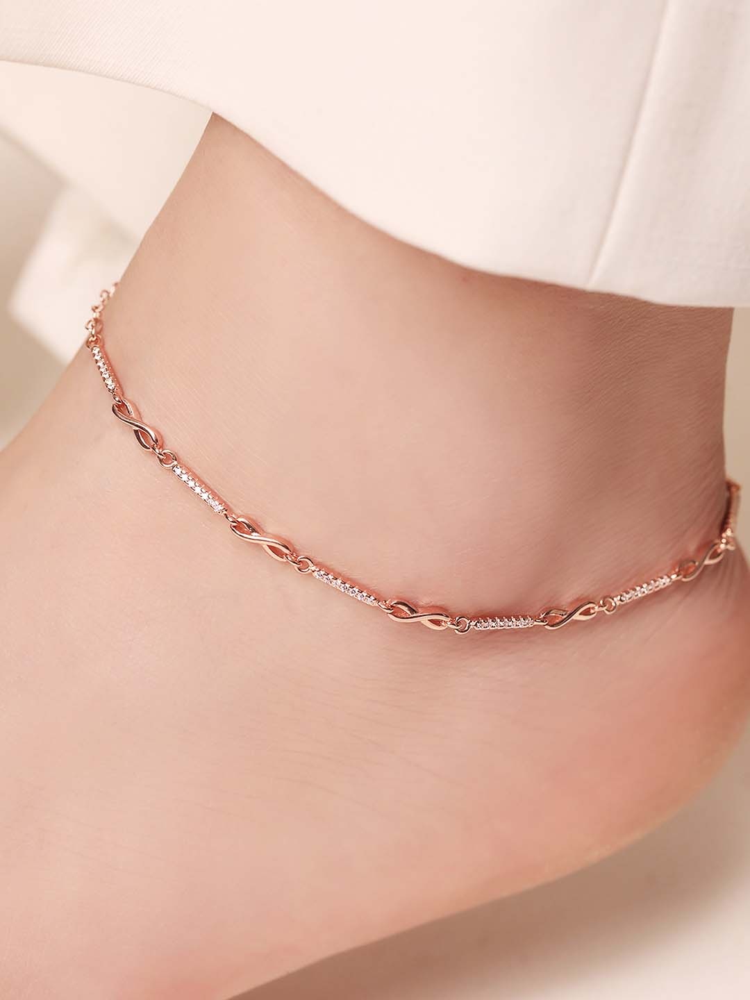 

Zavya Women Rose Gold-Plated Sterling Silver Anklets