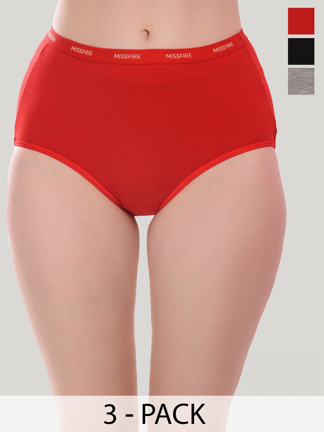 

SMARTERKIDS Pack Of 3 Mid Rise Briefs, Red