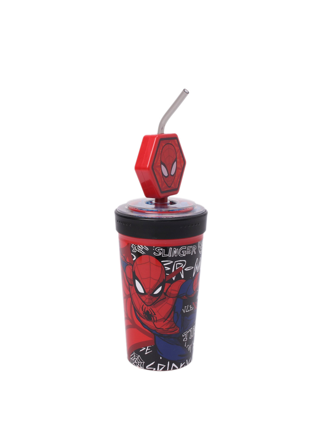 

Marvel Kids Red & Black Spiderman Stor Gear Tumbler -390ml With Straw