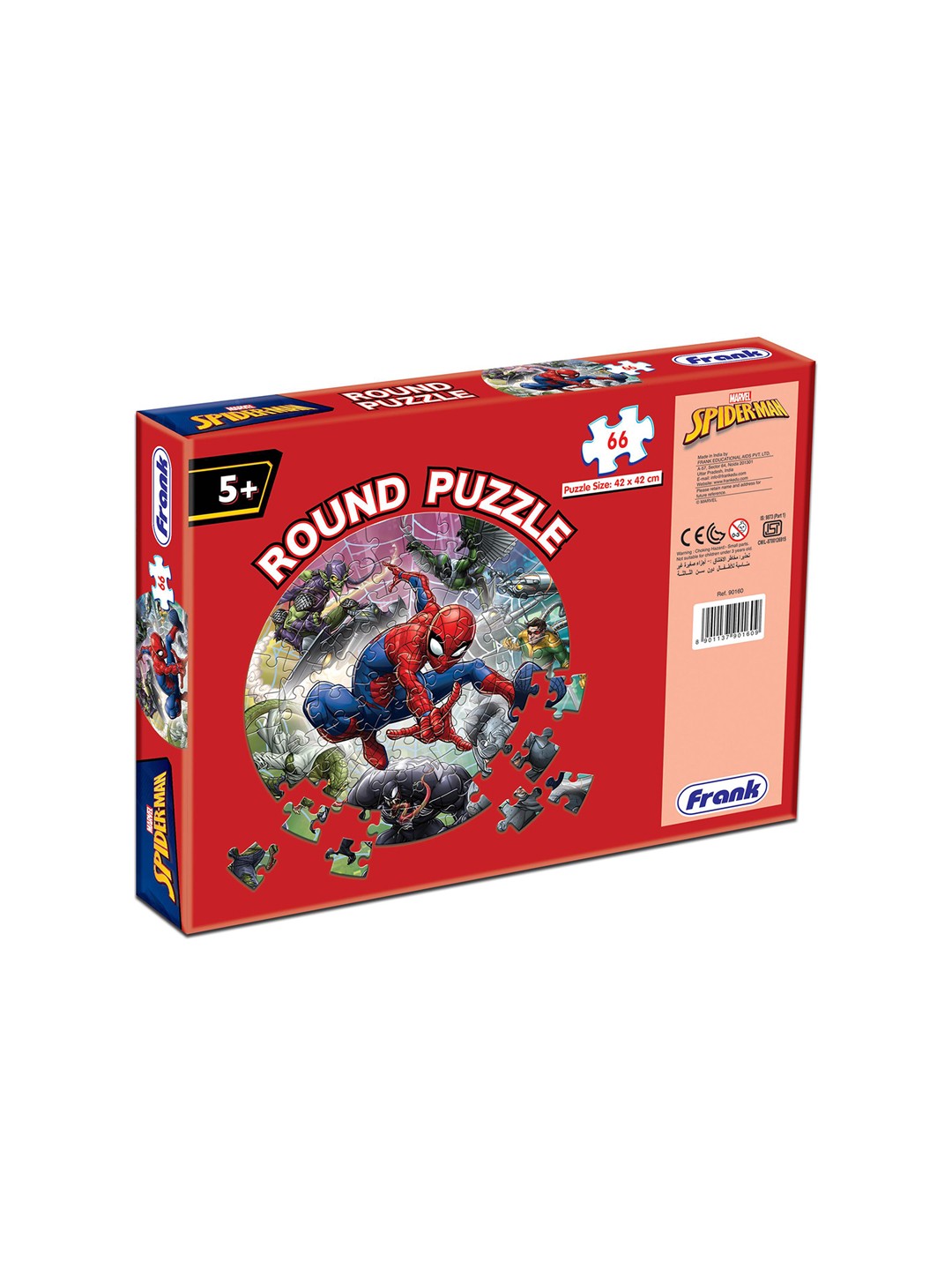 

Marvel Kids Frank Marvel Spider Man Round Puzzle, Red