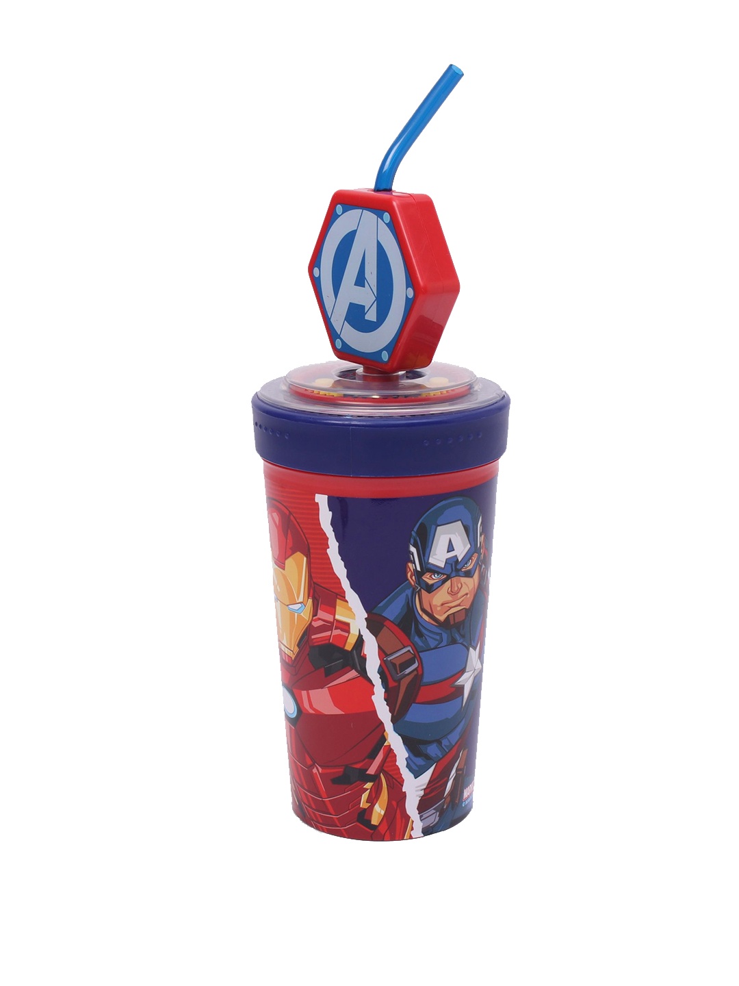 

Marvel Kids Avengers Printed Tumbler with Straw 390ml, Red
