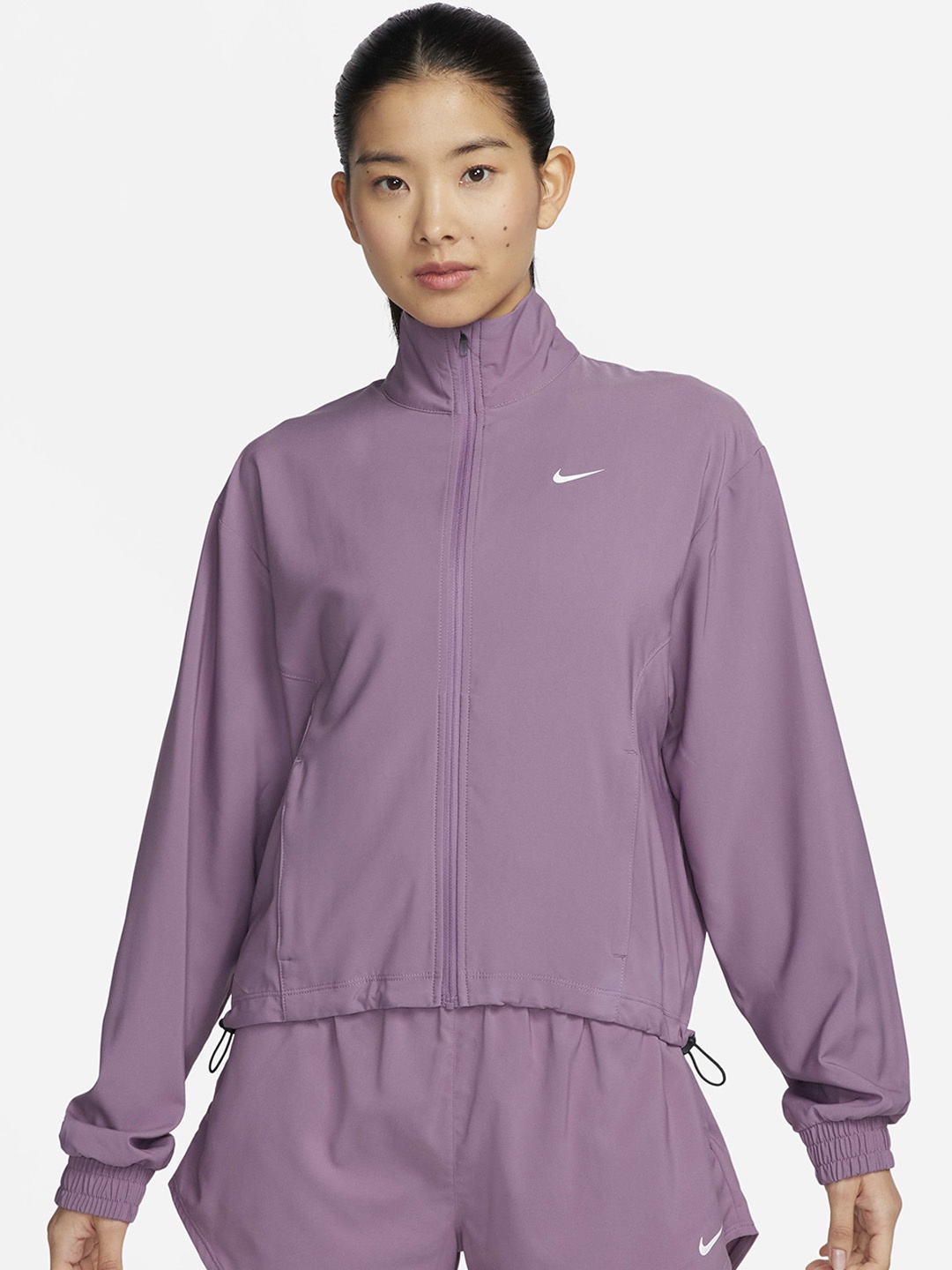 

Nike Women Dri-Fit Windcheater Mock Collar Sporty Jacket, Purple